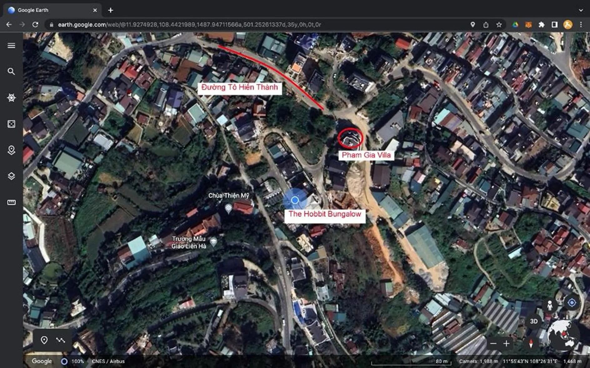 Bird's eye view in The Hobbit Bungalow