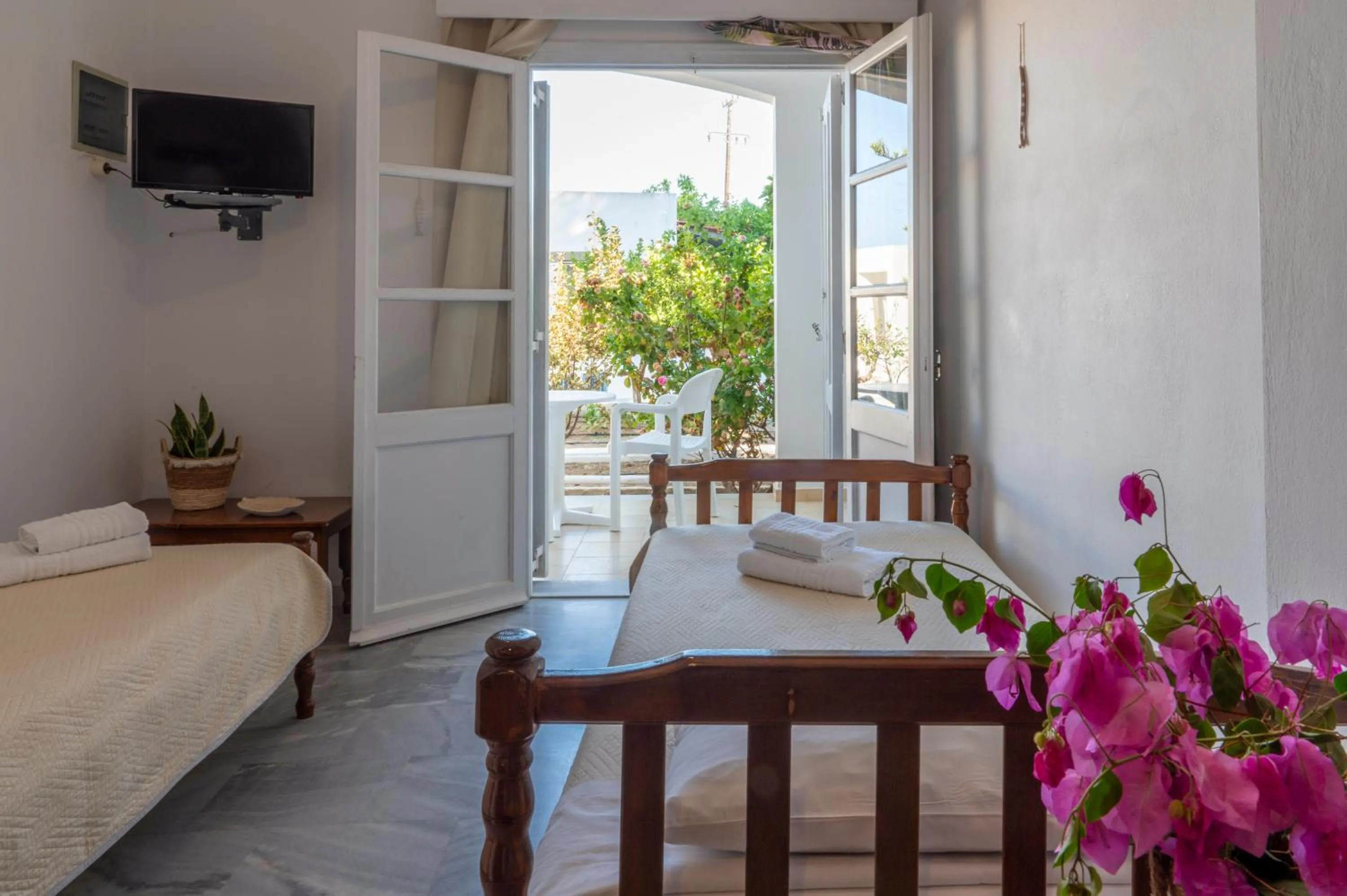 Bed in Irene Hotel Leros