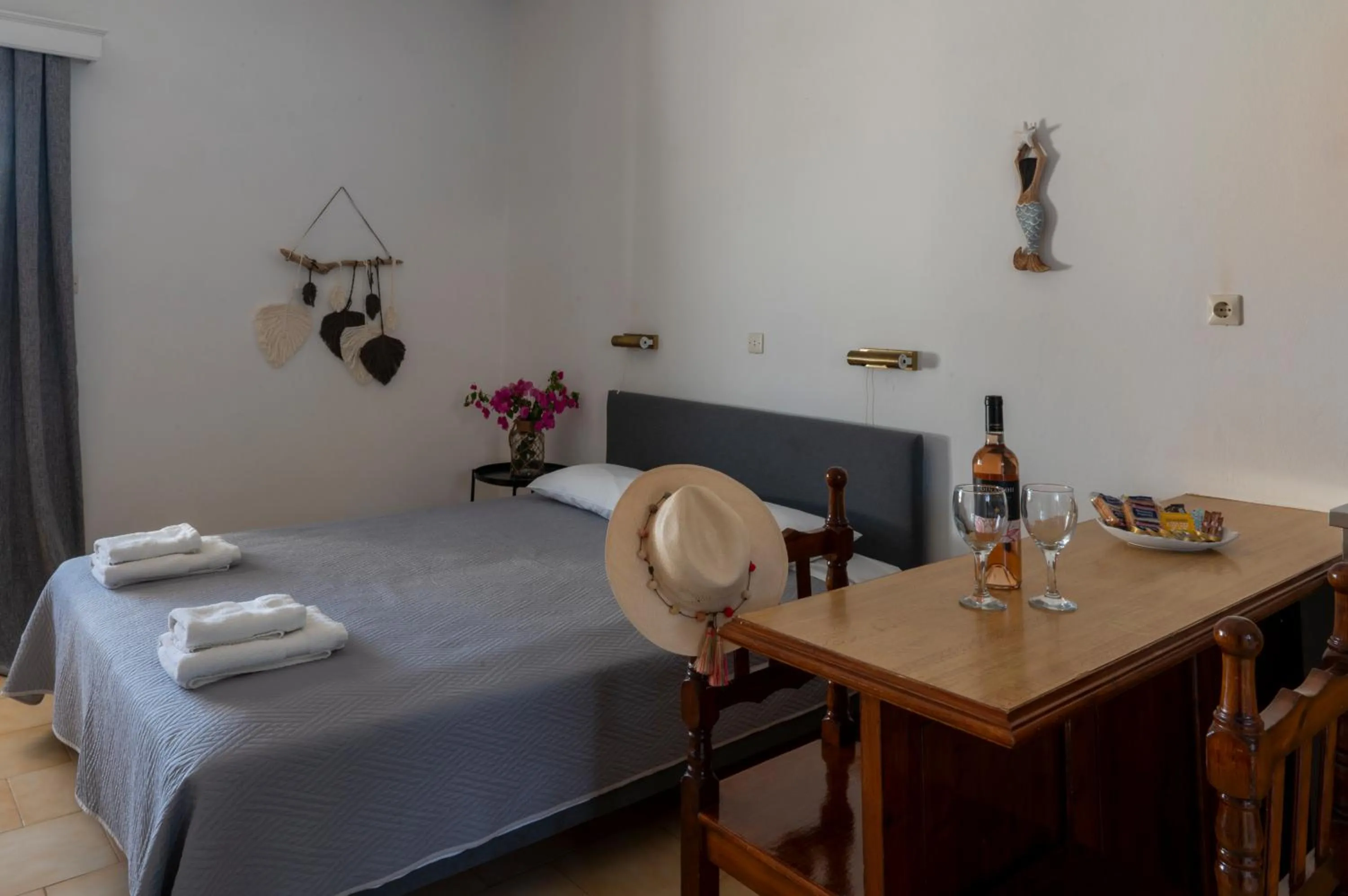 Bed in Irene Hotel Leros