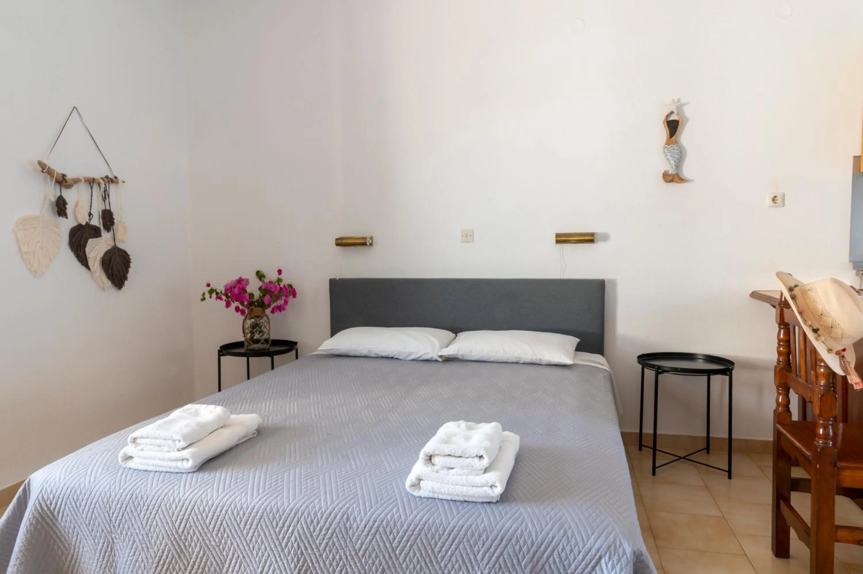 Bed in Irene Hotel Leros
