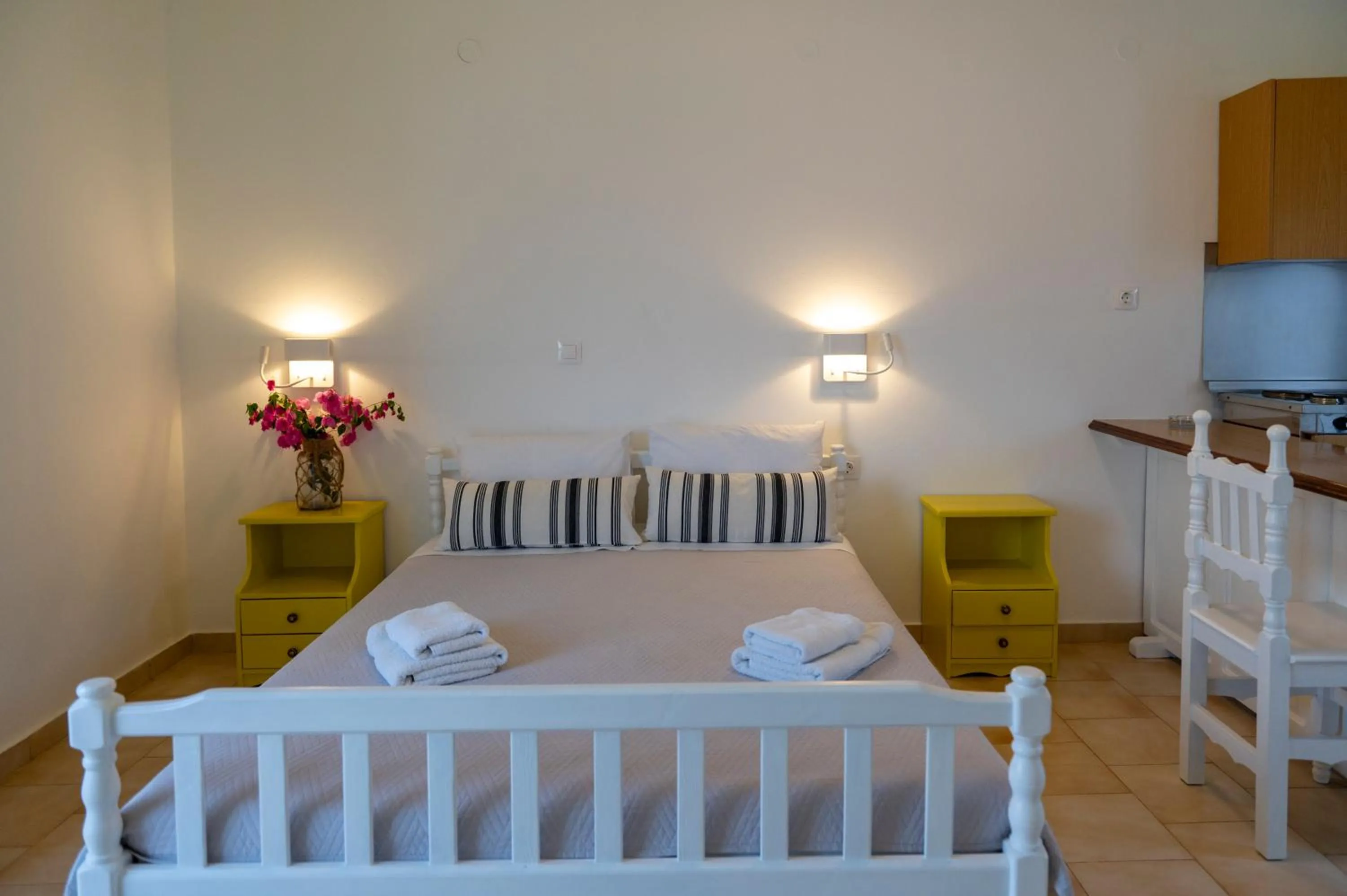 Bed in Irene Hotel Leros