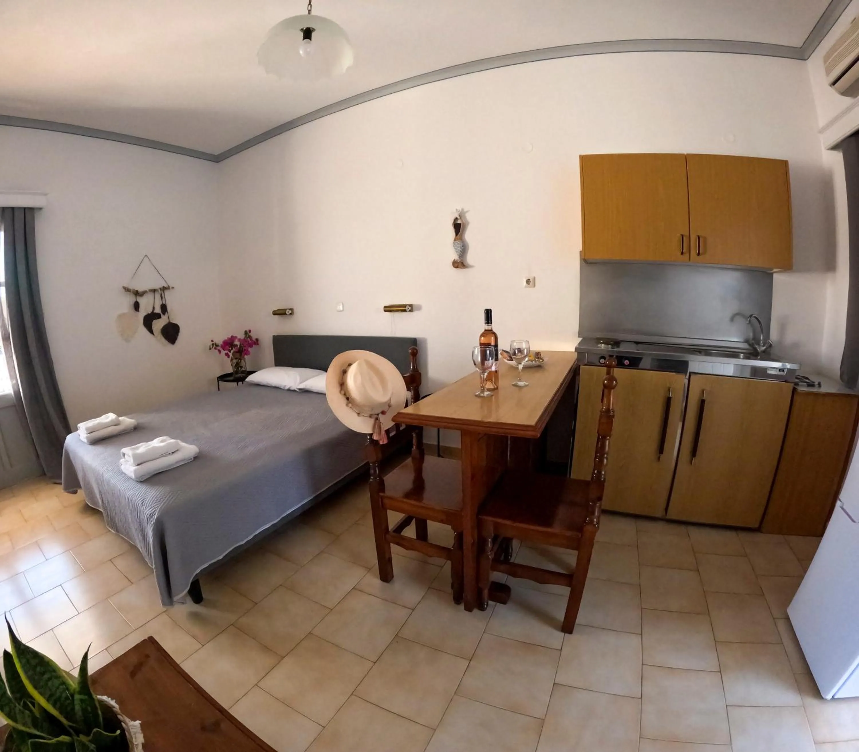 Bed in Irene Hotel Leros