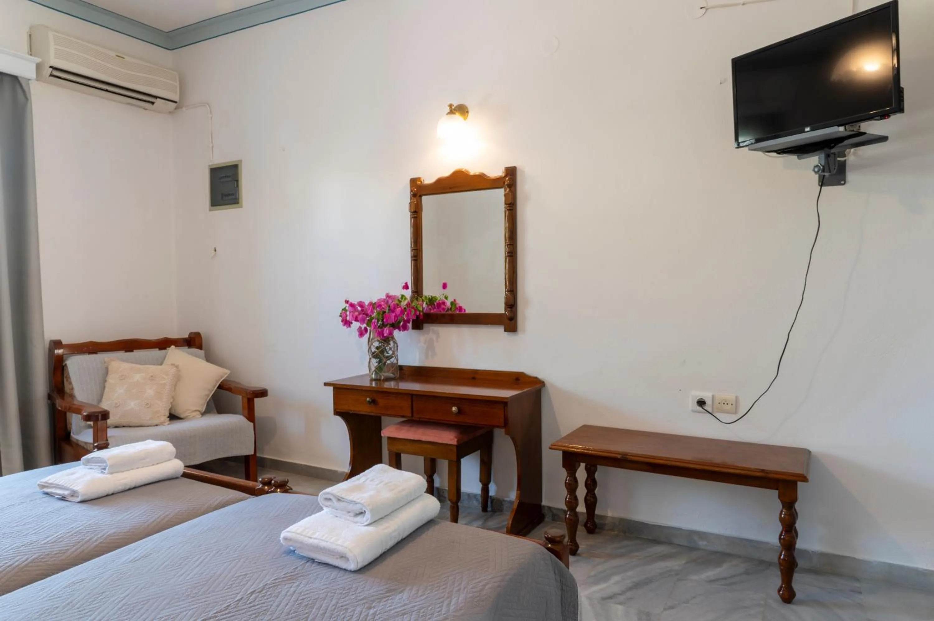 Bed in Irene Hotel Leros