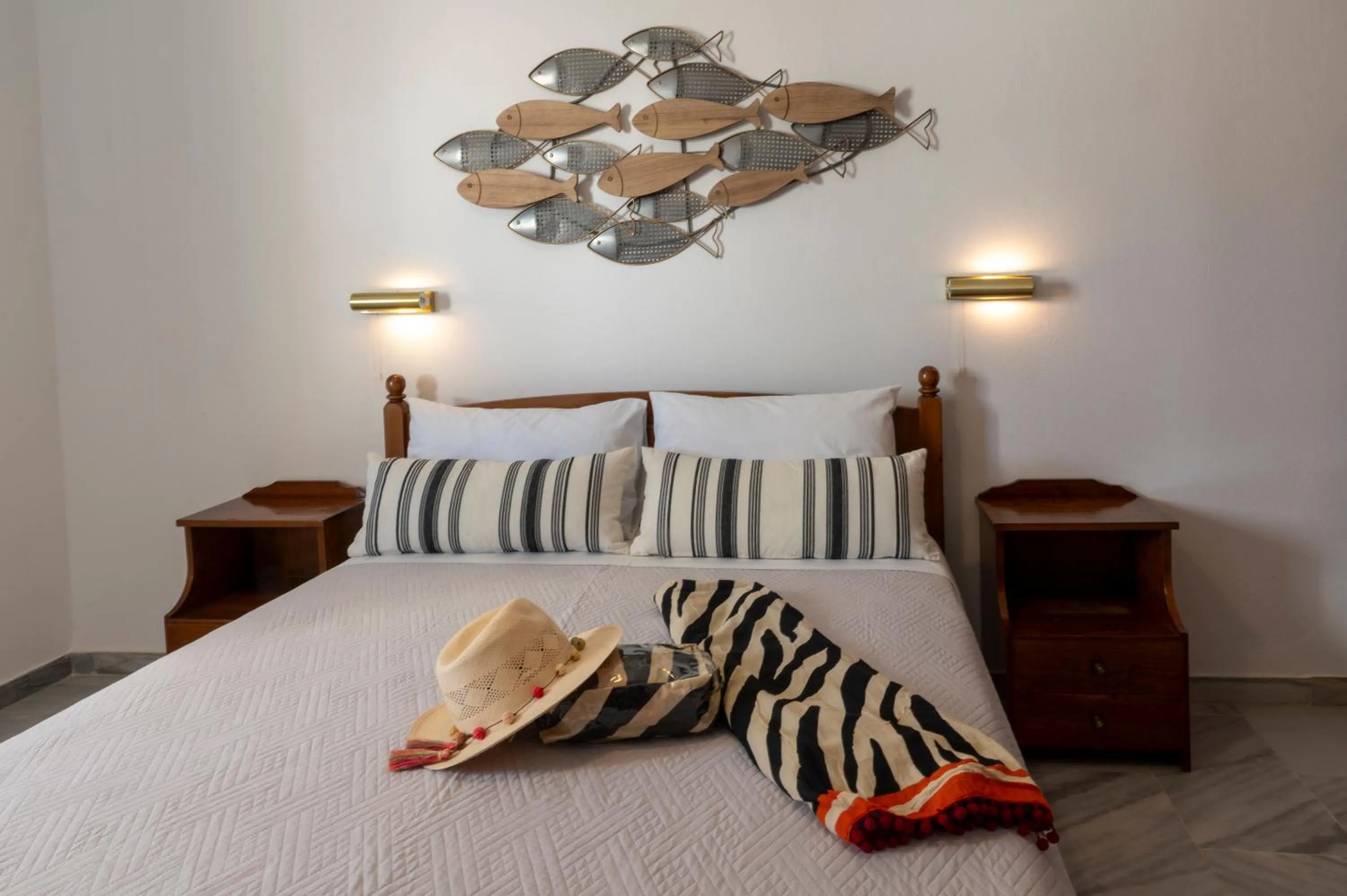 Bed in Irene Hotel Leros