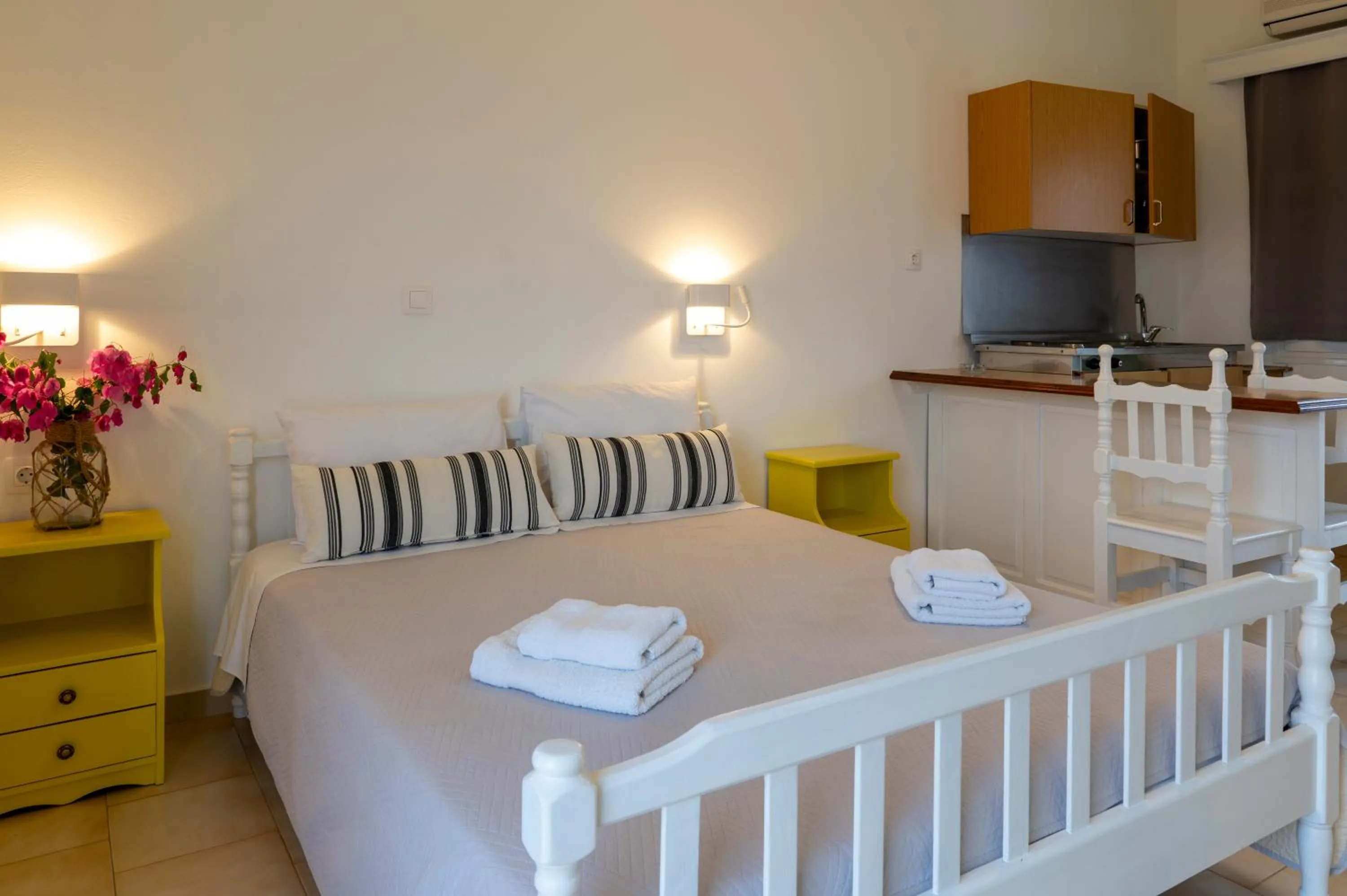 Bed in Irene Hotel Leros