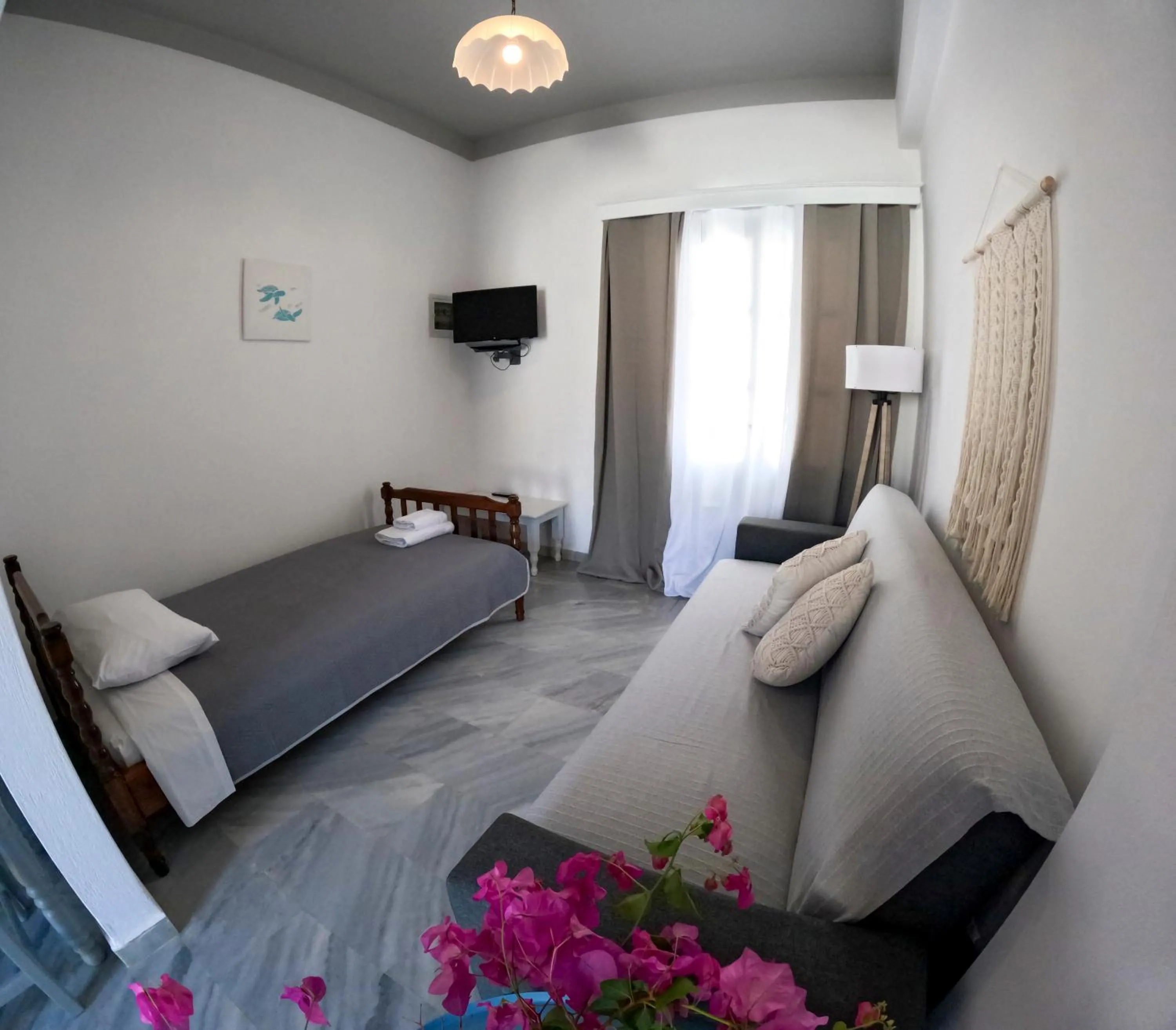 Bed in Irene Hotel Leros