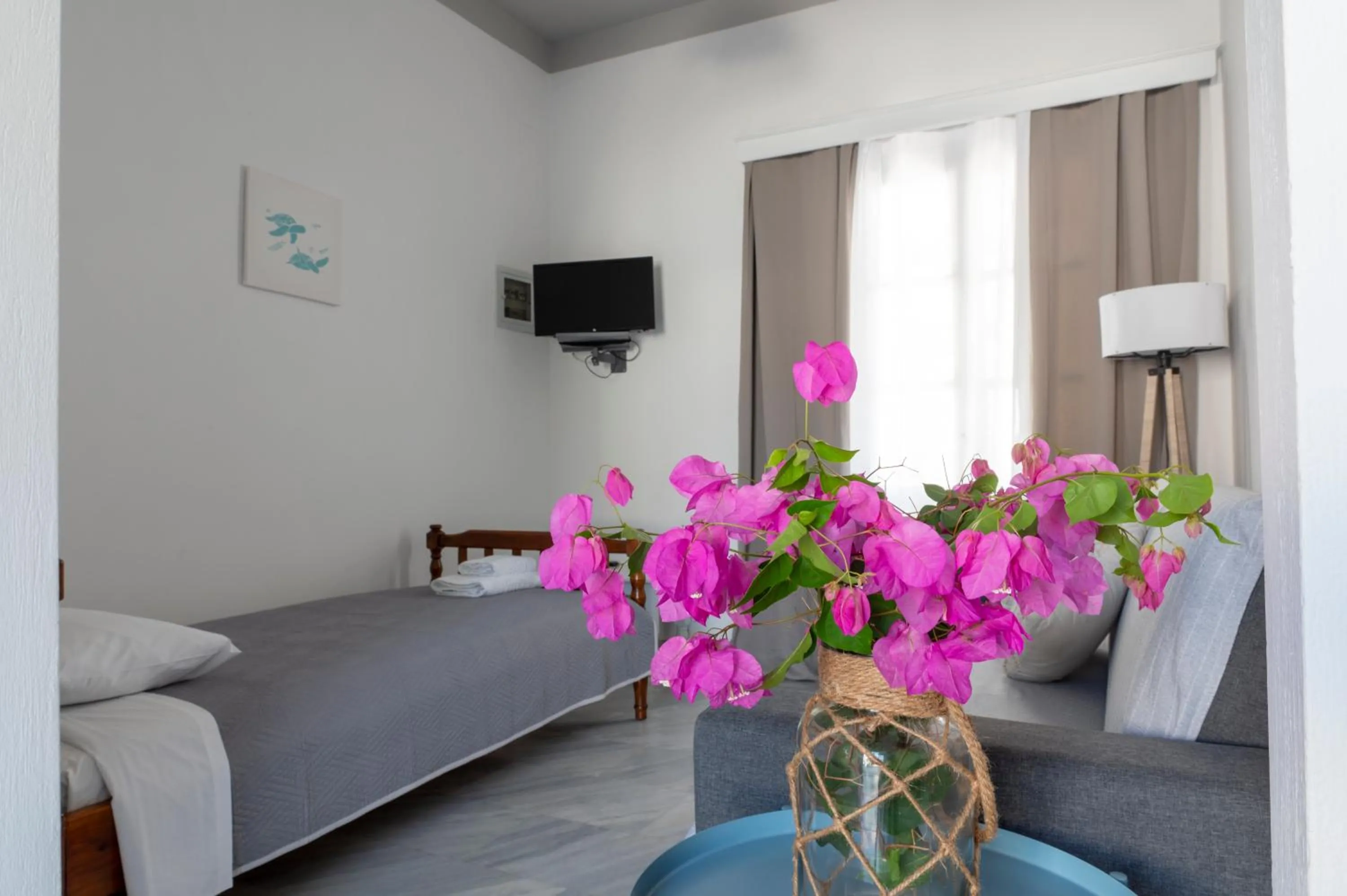 Bed in Irene Hotel Leros