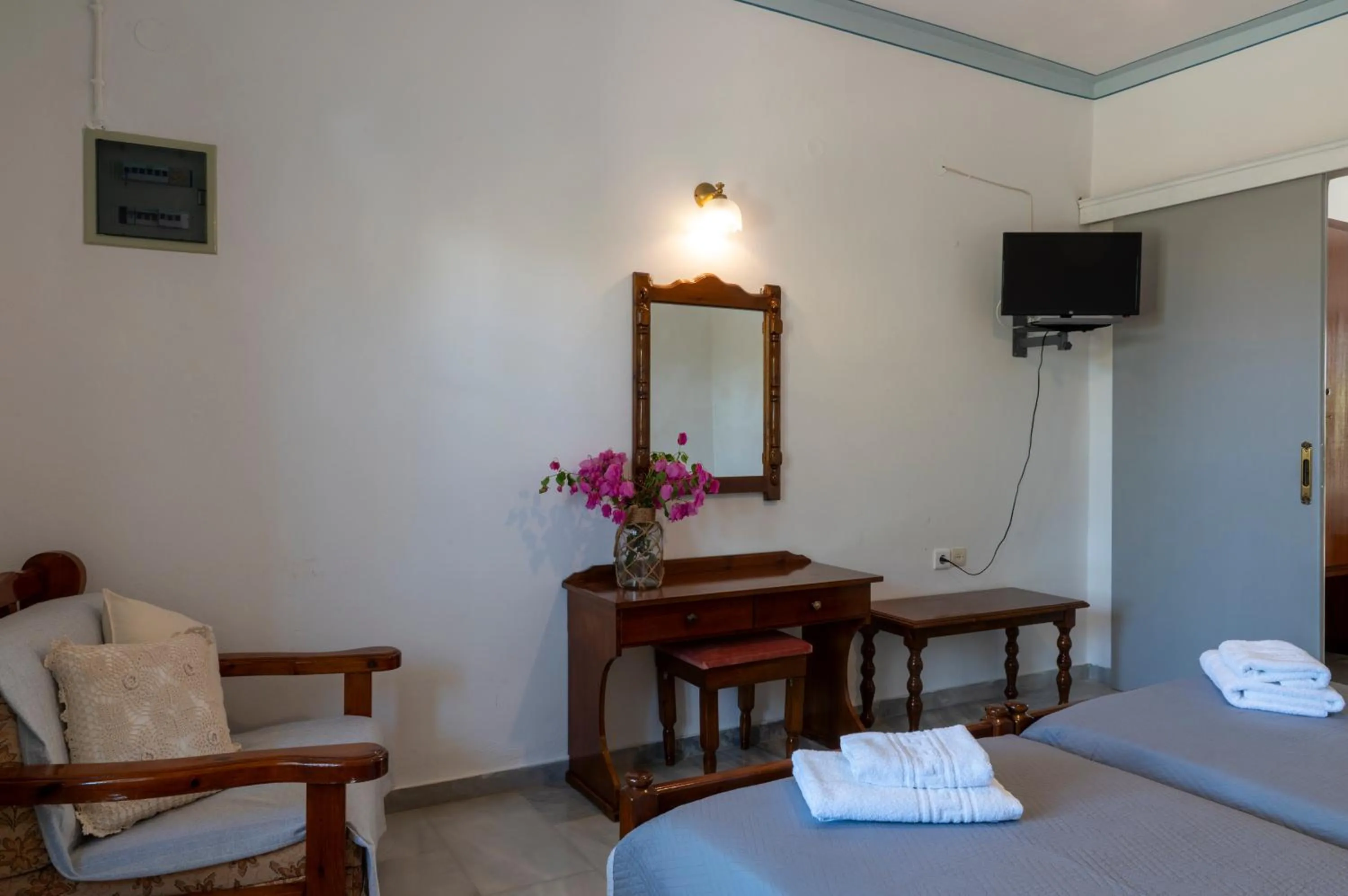 Bed in Irene Hotel Leros