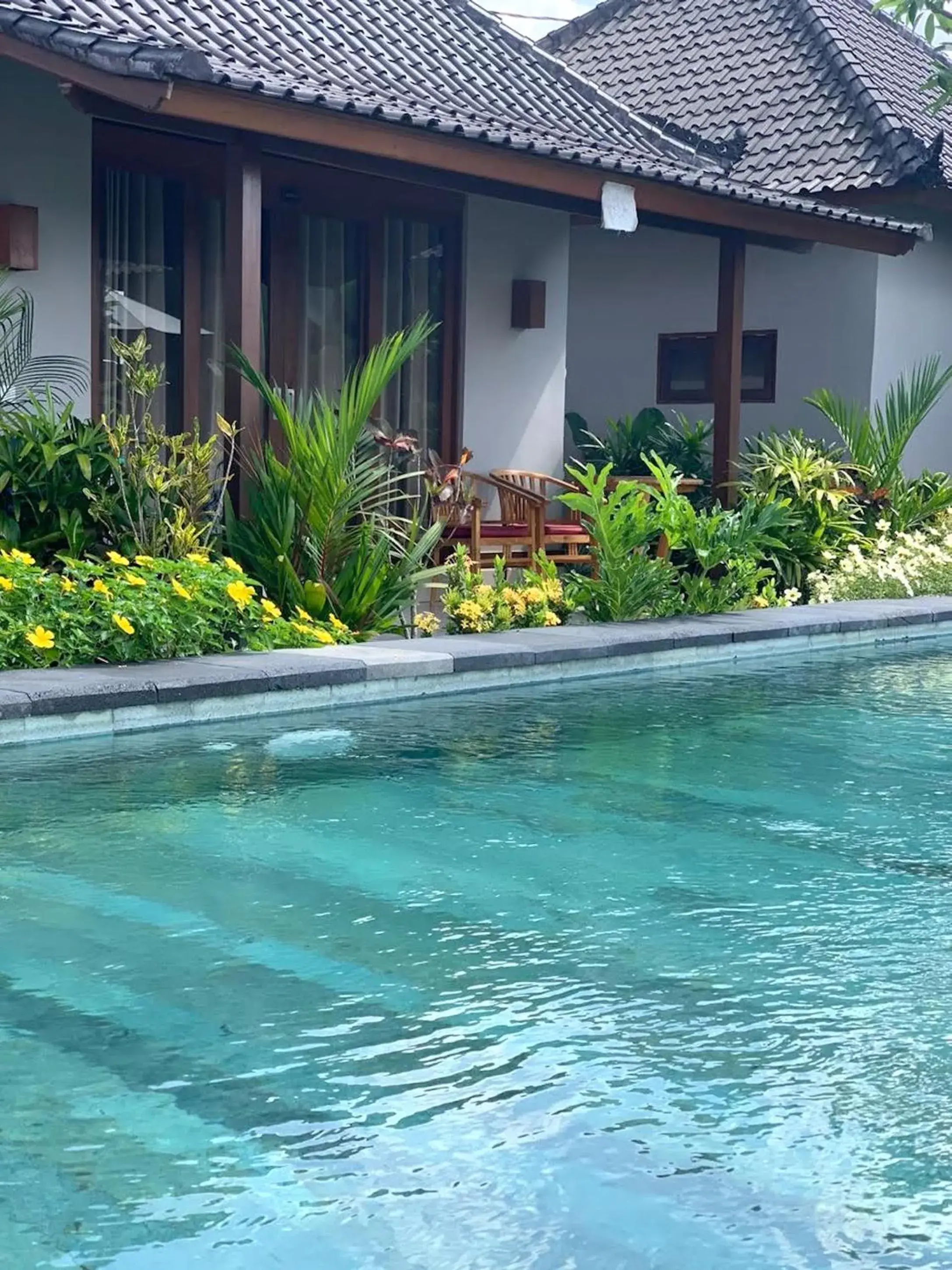 Pool view in Paraiso Cottage Ubud Pool view in Paraiso Cottage Ubud