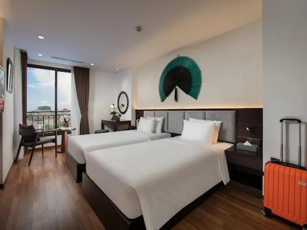 Landmark view, Bed in Hanoi Fiesta Hotel & Spa