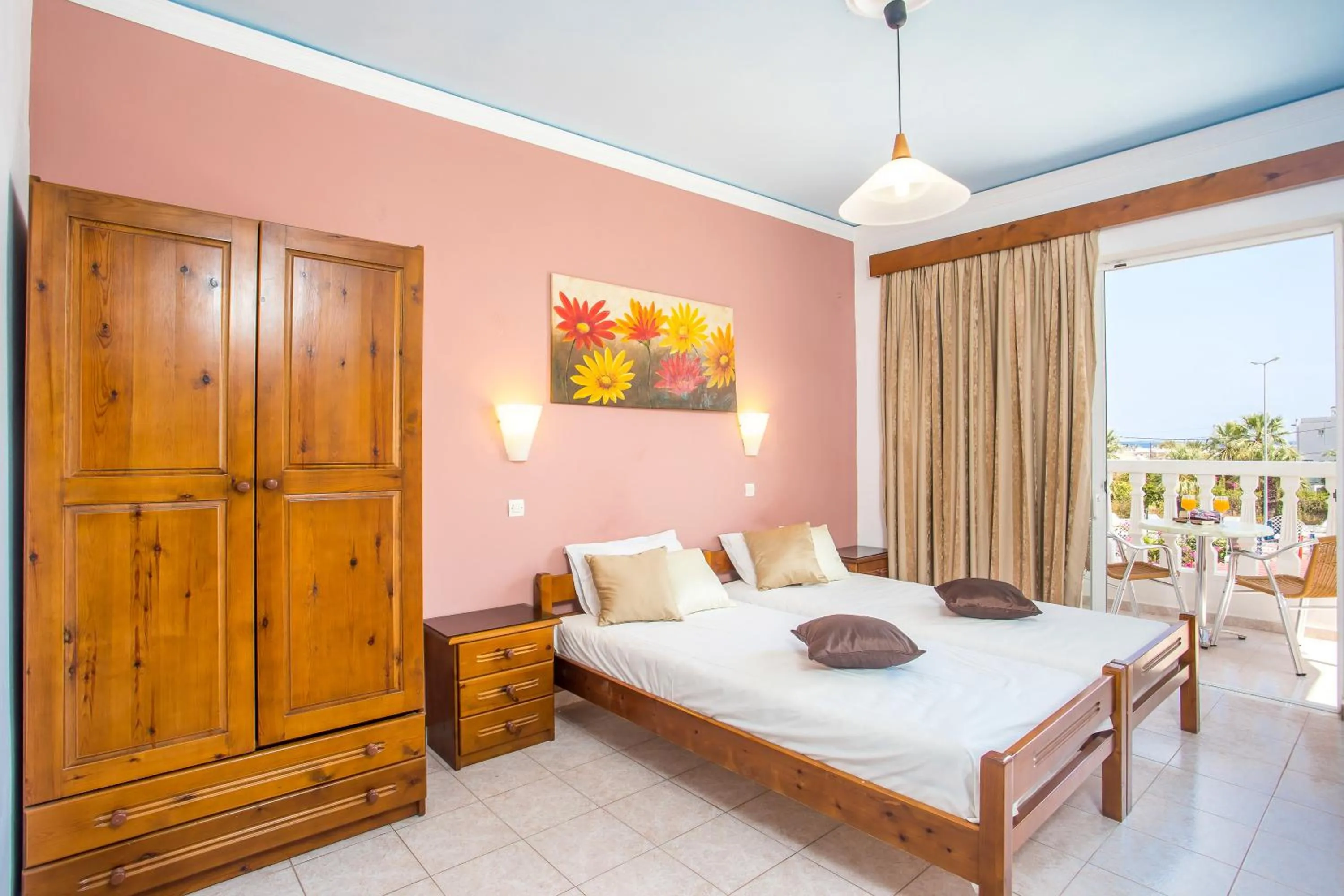 Balcony/Terrace, Bed in Iatridis Studios Faliraki