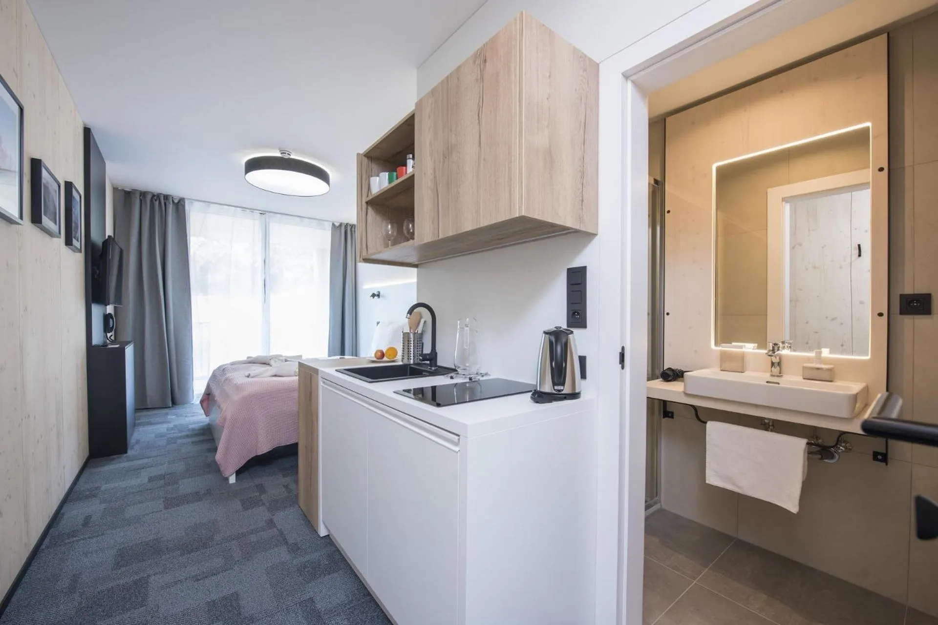 Bathroom, Bed in Demänová Rezort