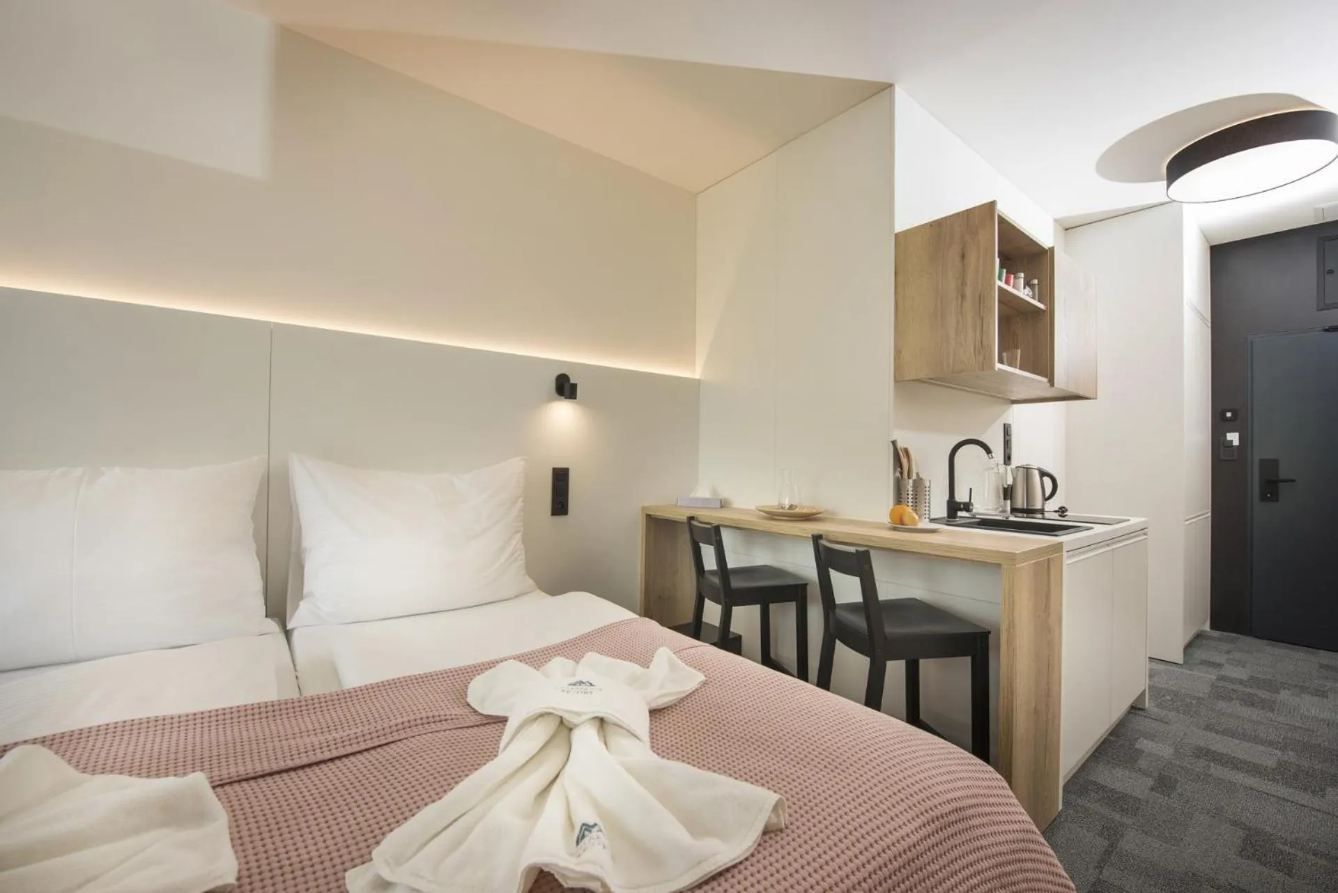 Kitchen or kitchenette, Bed in Demänová Rezort