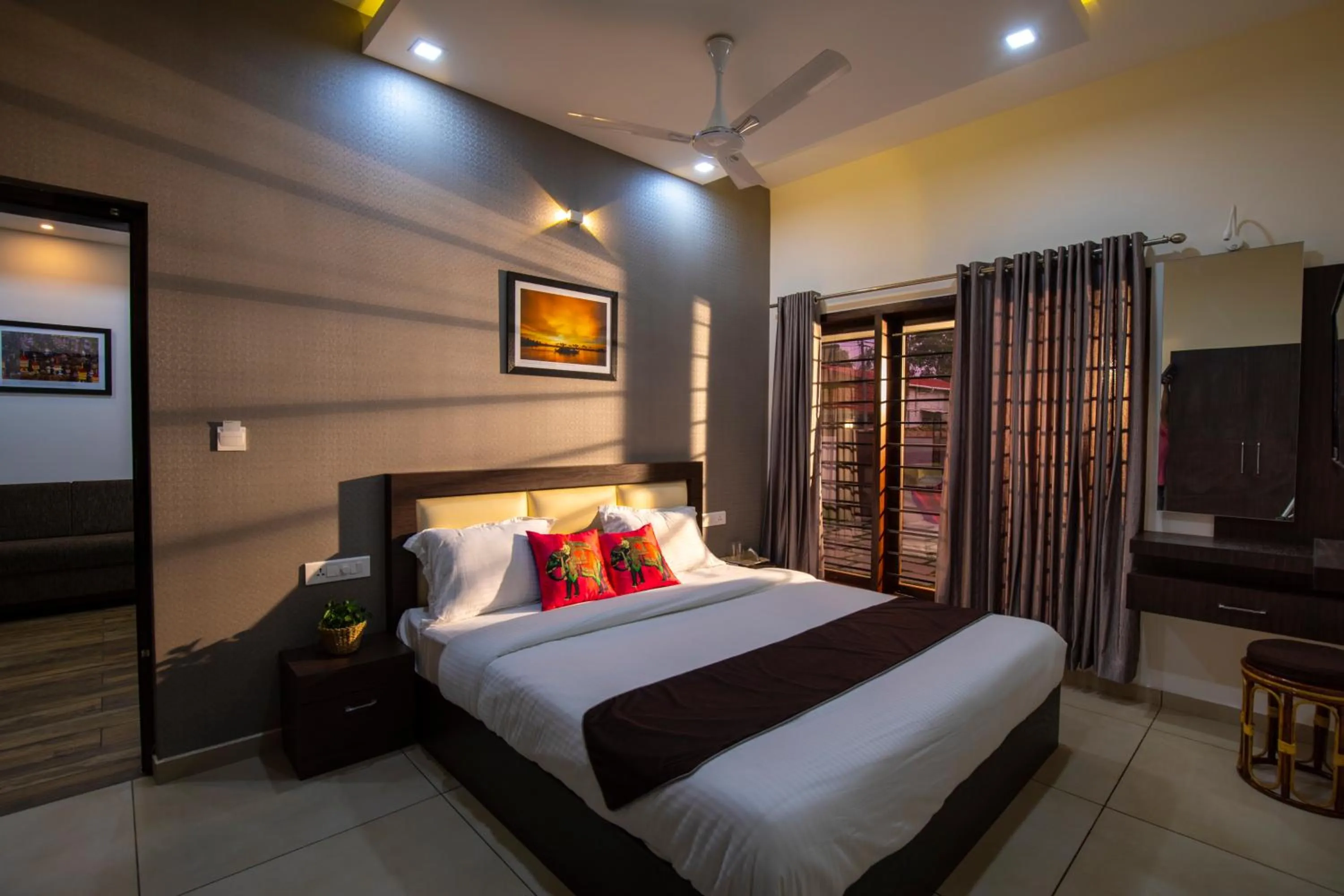 Bed in Haven Alleppey Beach Resort