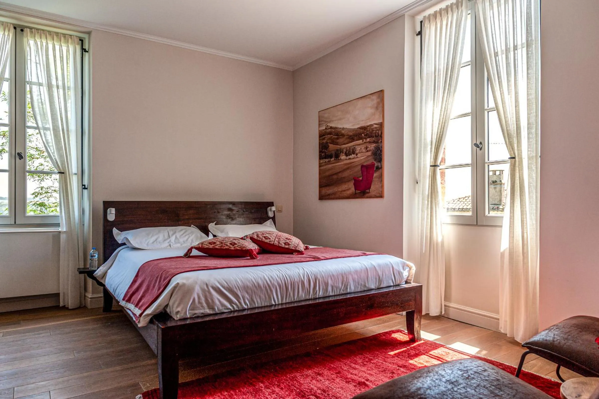 View (from property/room), Bed in B&B La Mirande de Saint-Clar