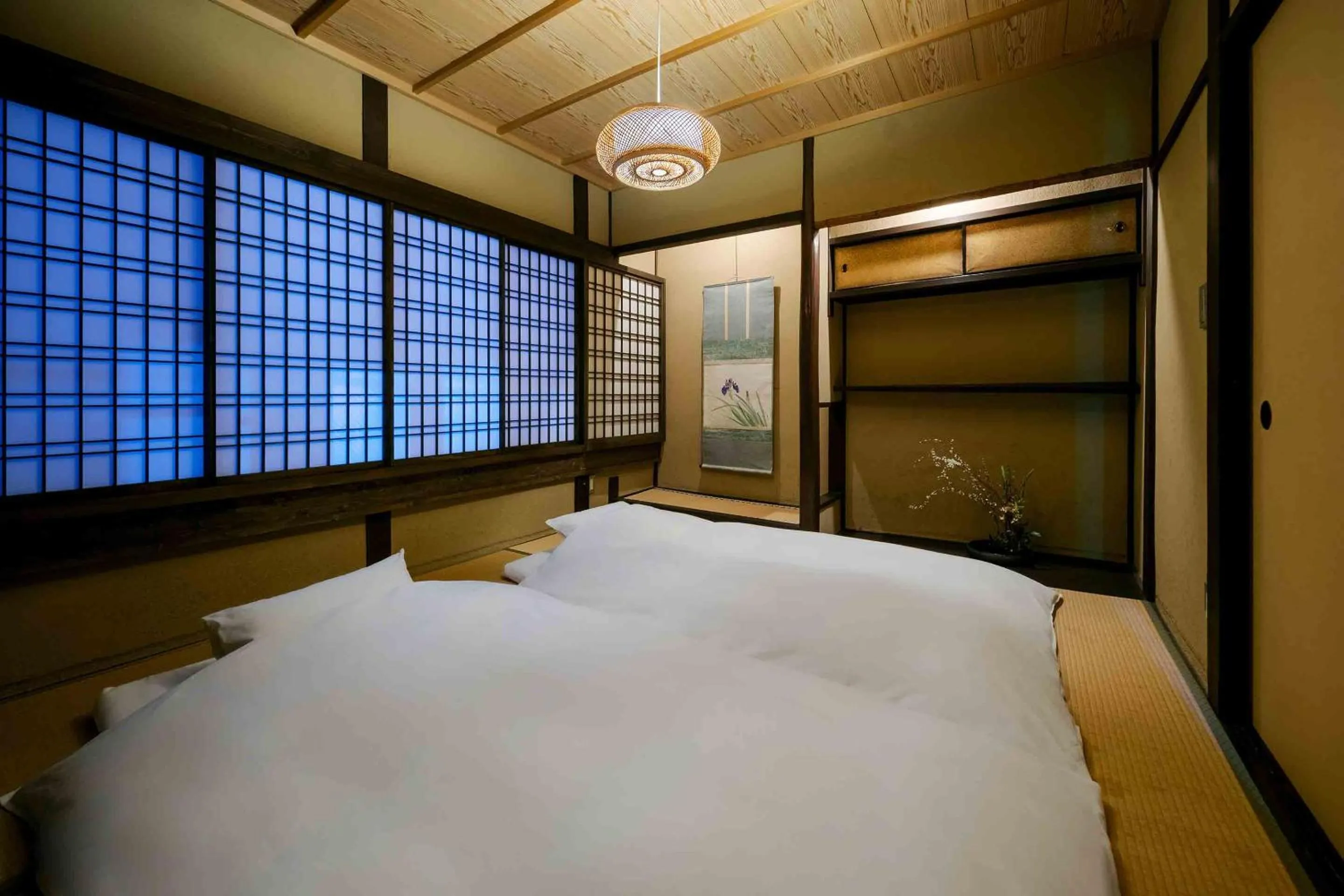 Bedroom, Bed in Shobu an Machiya House