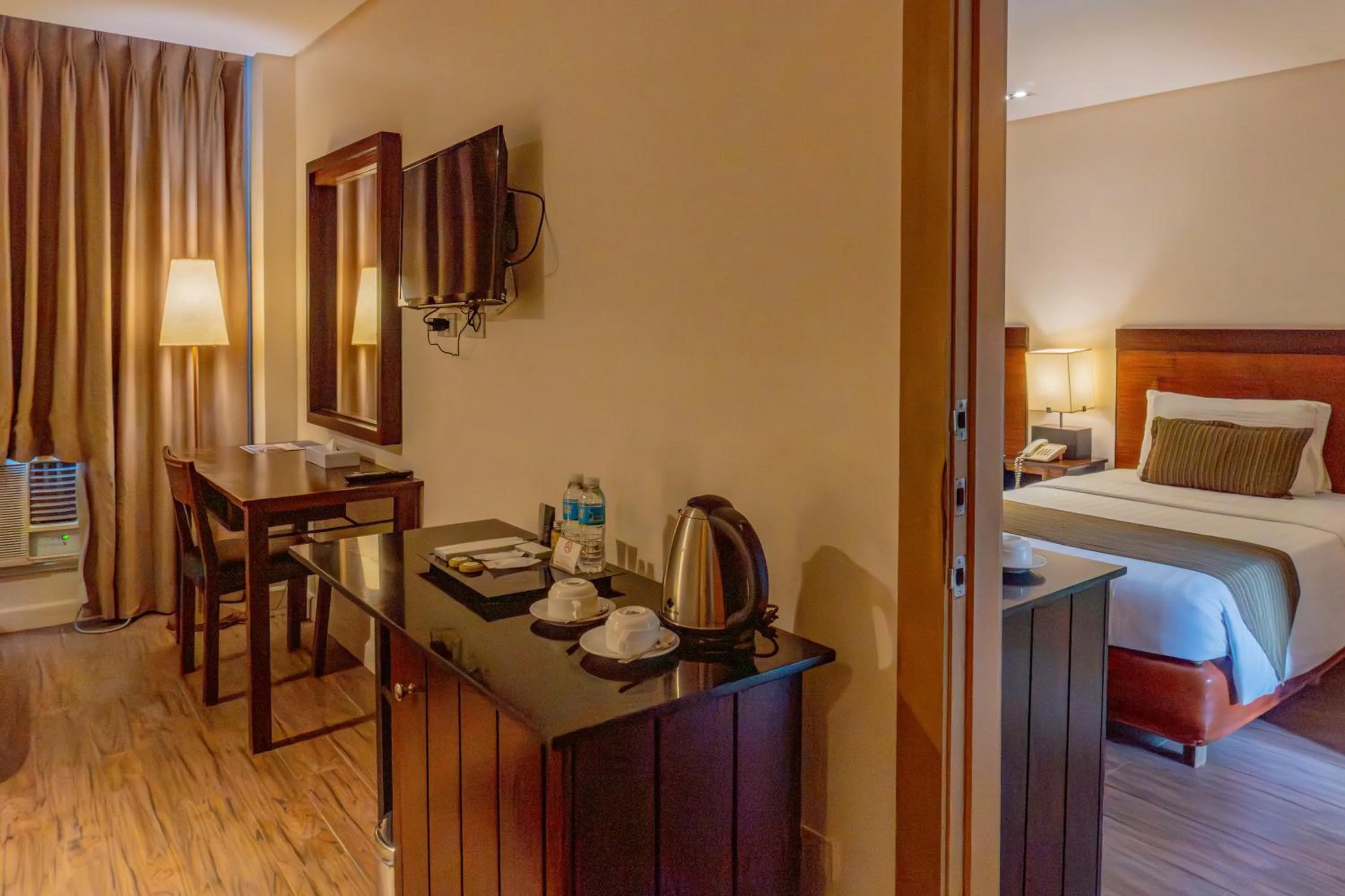 Bed in Boracay Sands Hotel