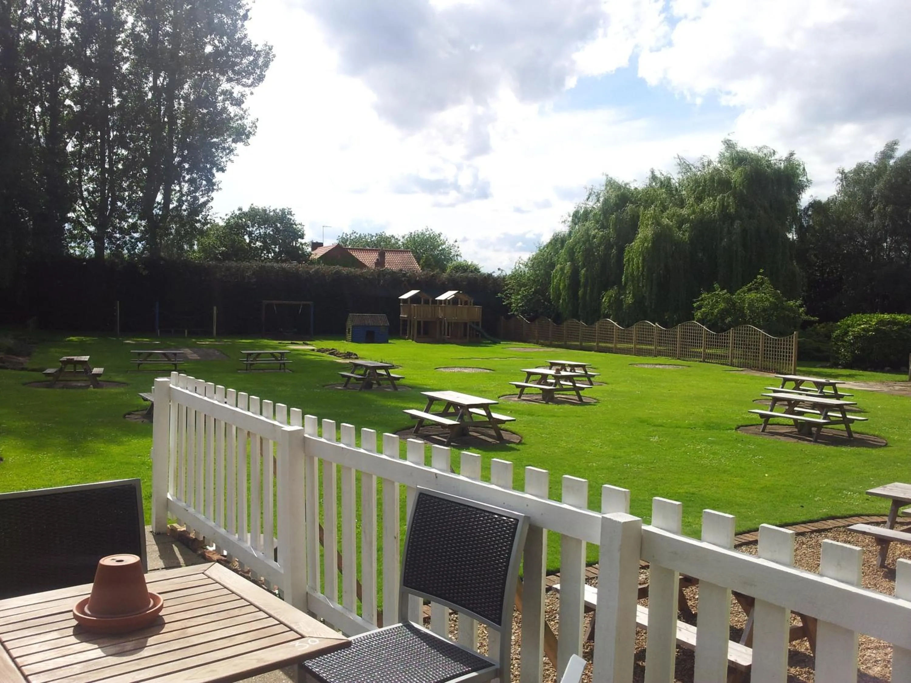 Garden view in The Feathers