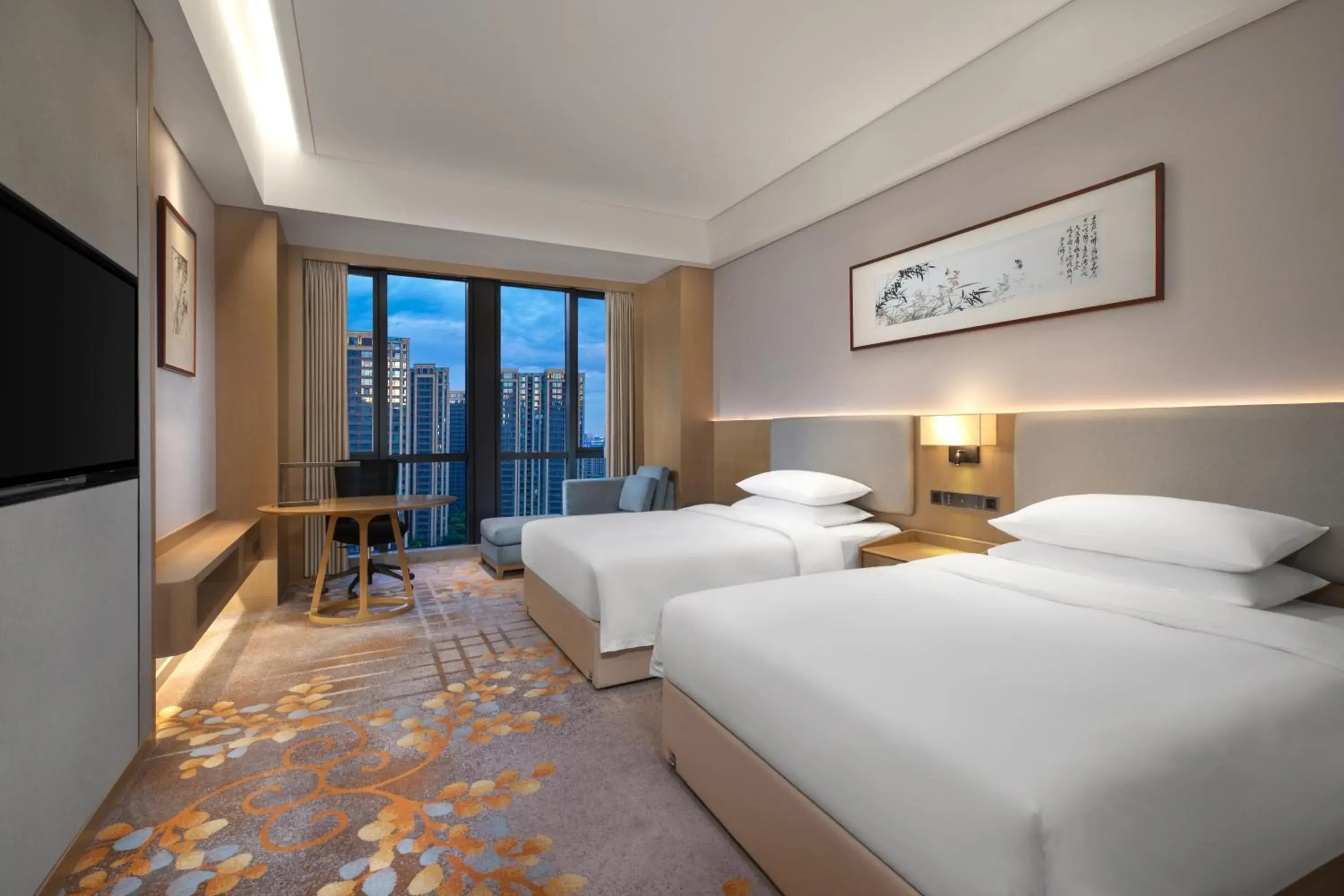 Premium Queen Room with Two Queen Beds and City View in Courtyard by Marriott Hangzhou Xiaoshan Premium Queen Room with Two Queen Beds and City View in Courtyard by Marriott Hangzhou Xiaoshan