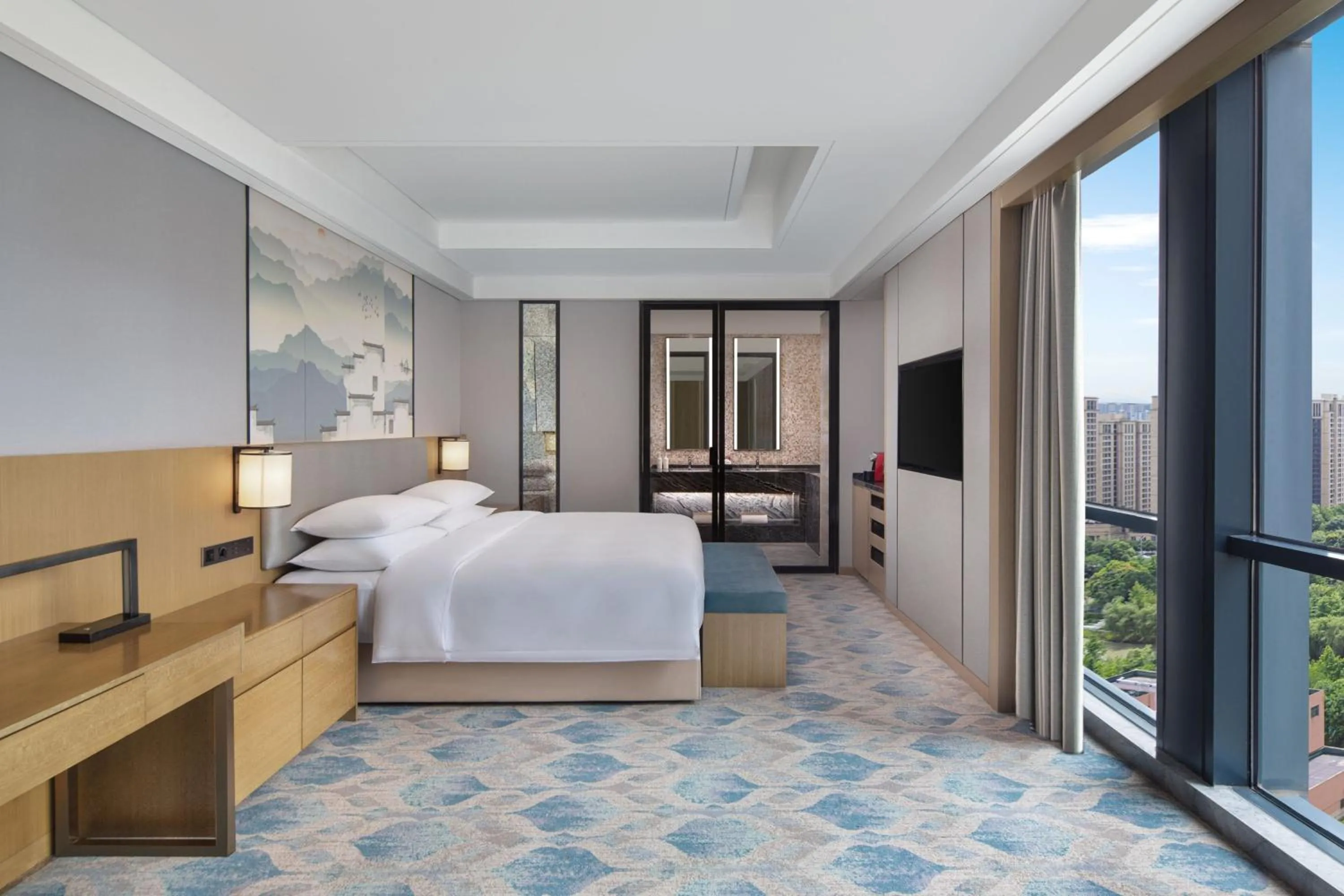 Photo of the whole room, Bed in Courtyard by Marriott Hangzhou Xiaoshan