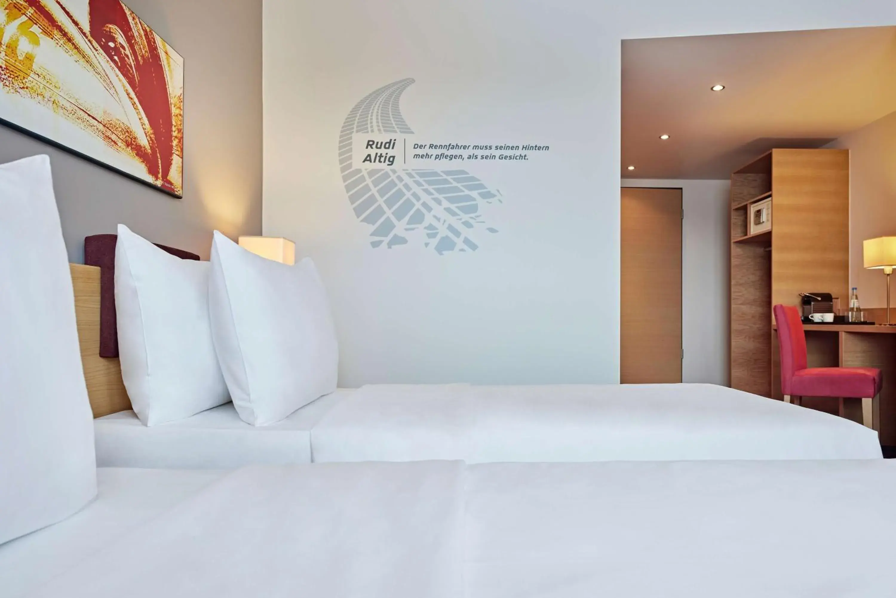 Bed in Lindner Hotel Nurburgring Motorsport, part of JdV by Hyatt Bed in Lindner Hotel Nurburgring Motorsport, part of JdV by Hyatt