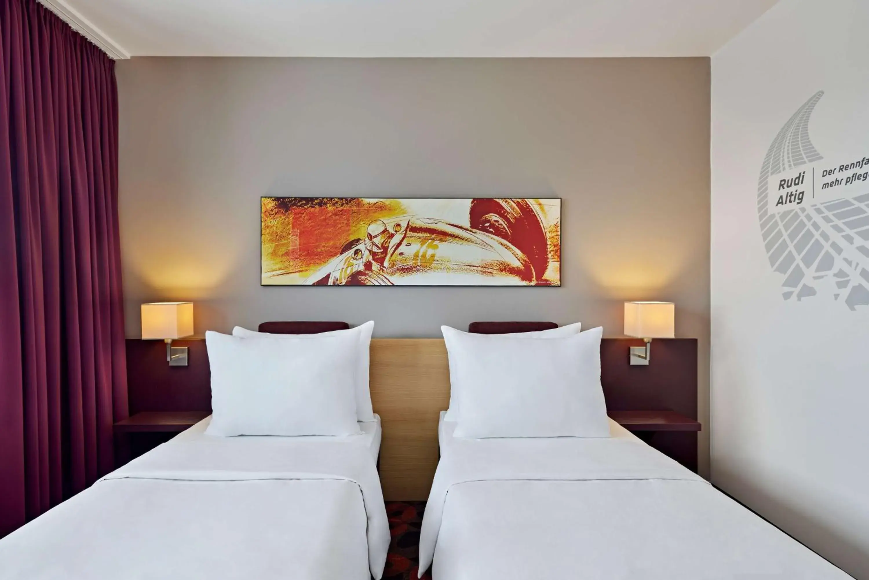 Bed in Lindner Hotel Nurburgring Motorsport, part of JdV by Hyatt Bed in Lindner Hotel Nurburgring Motorsport, part of JdV by Hyatt