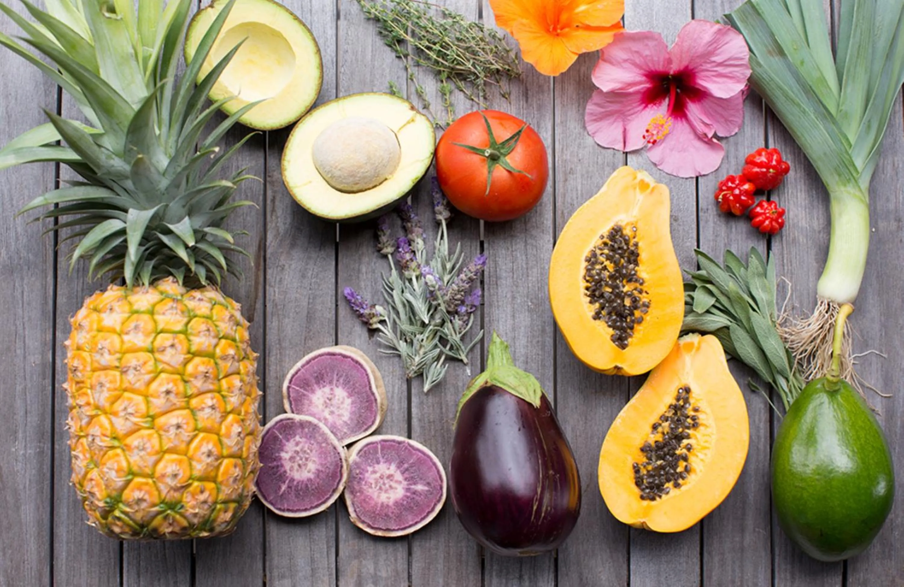 Food in Lumeria Maui, Educational Retreat Center