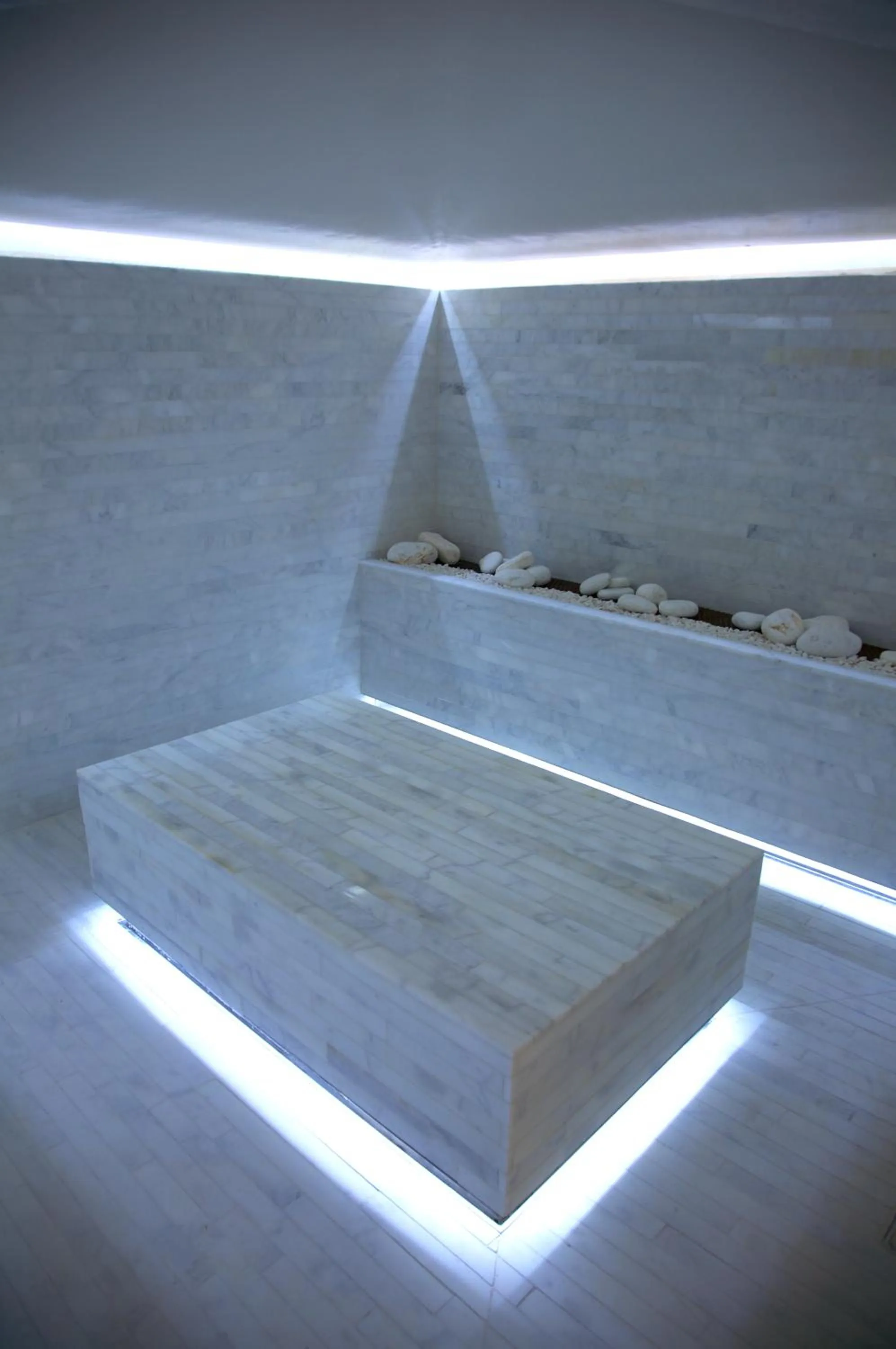 Steam room, Bed in Altis Belem Hotel & Spa, a Member of Design Hotels