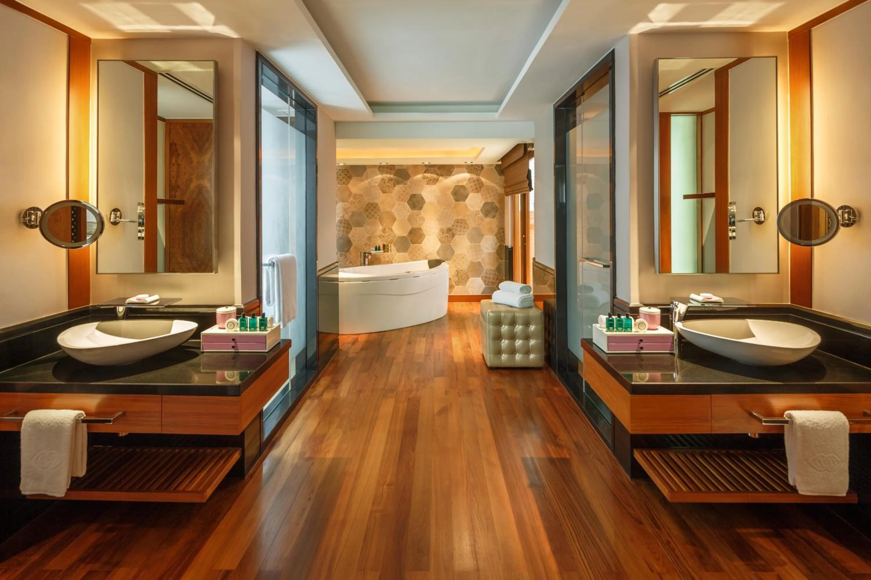 Bathroom, Bed in Sofitel Singapore Sentosa