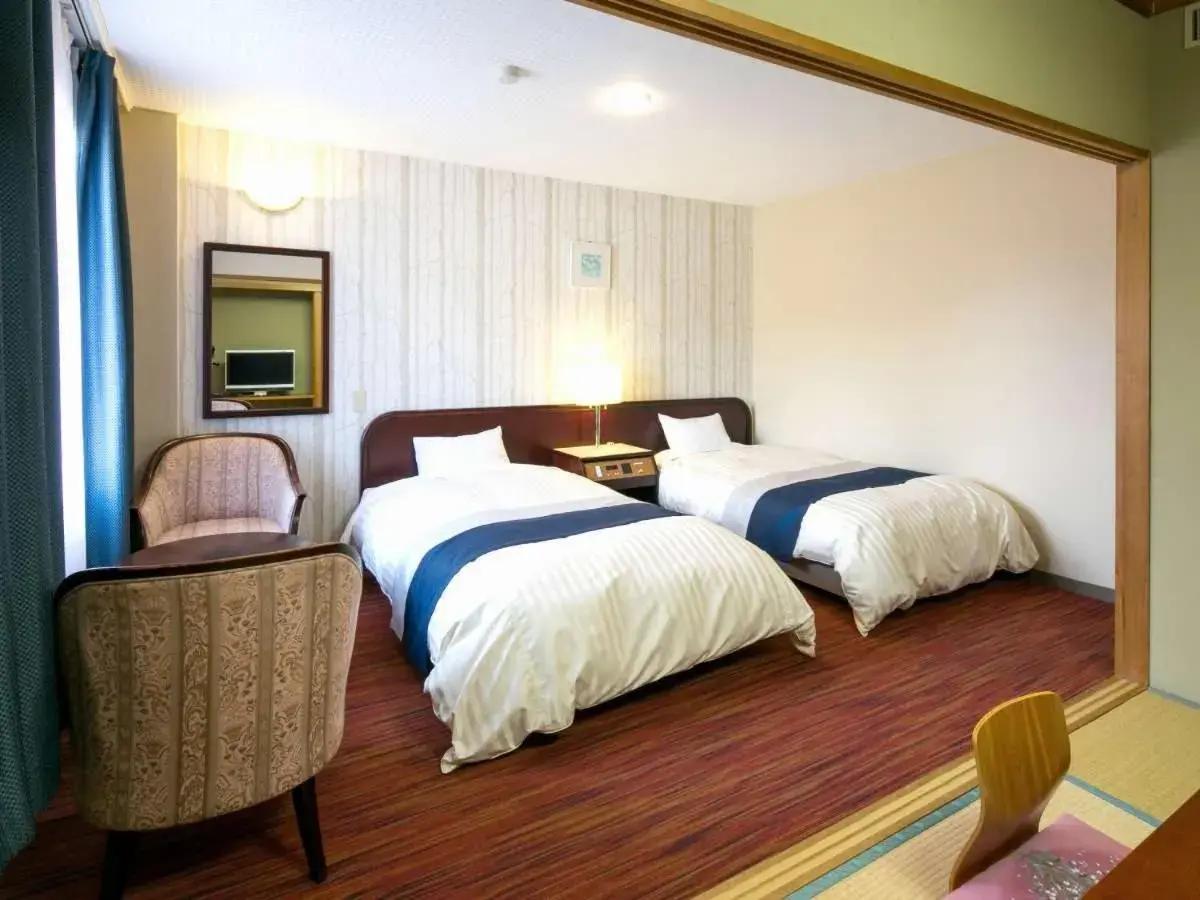 Bed in Azumino Hotaka View Hotel