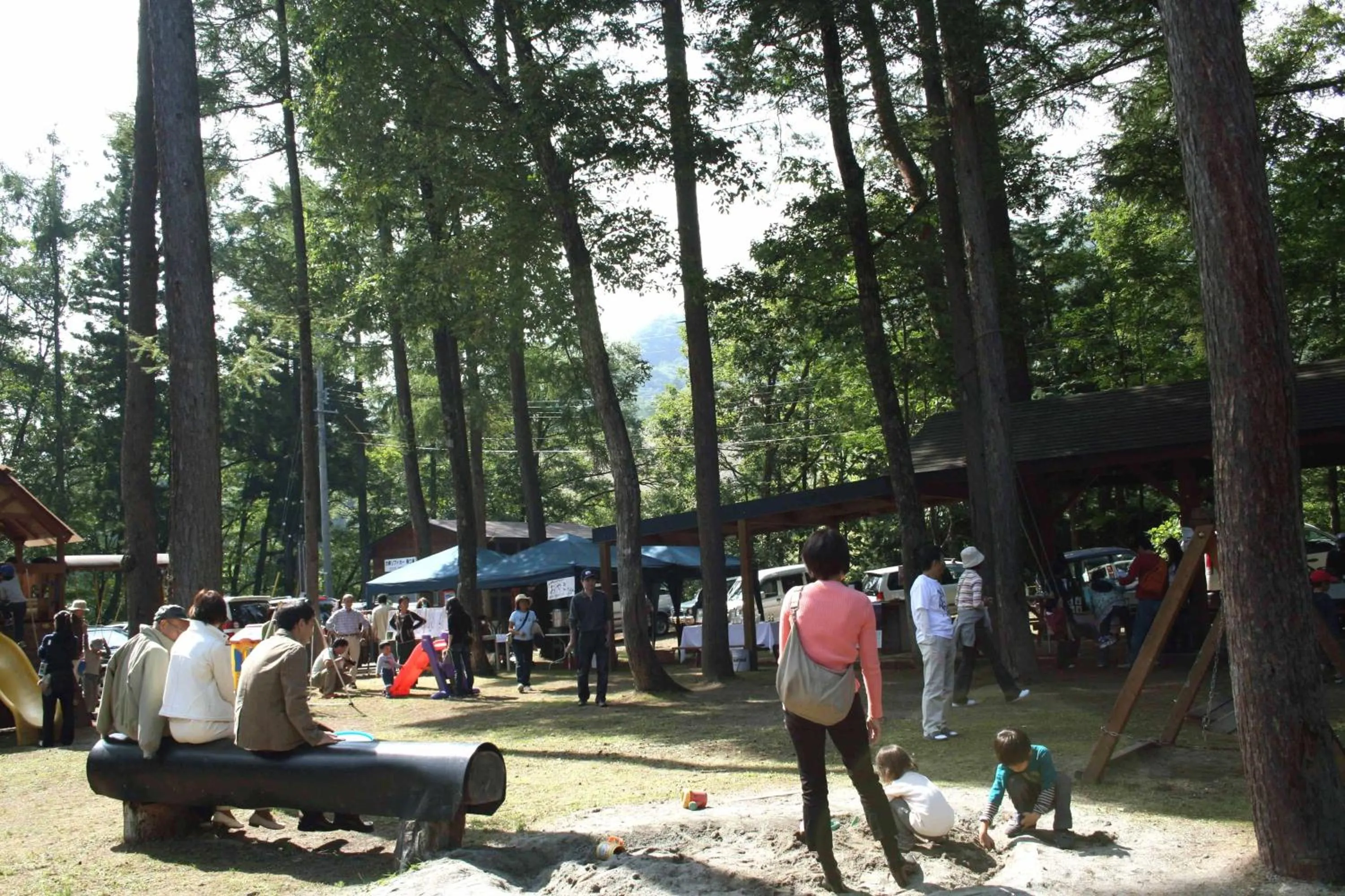 People in Log Cottage Epoch