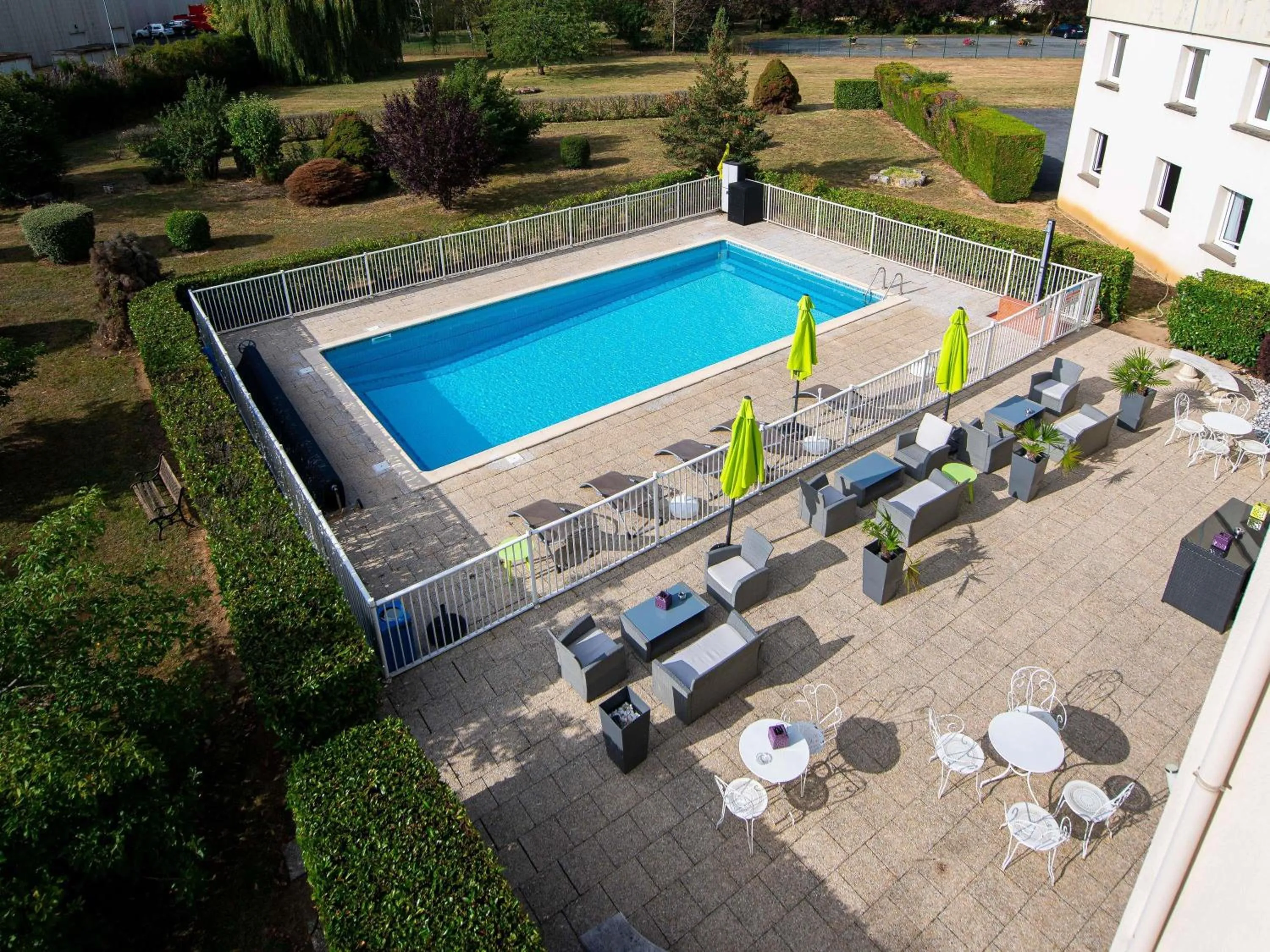 Pool view in ibis Styles Gien