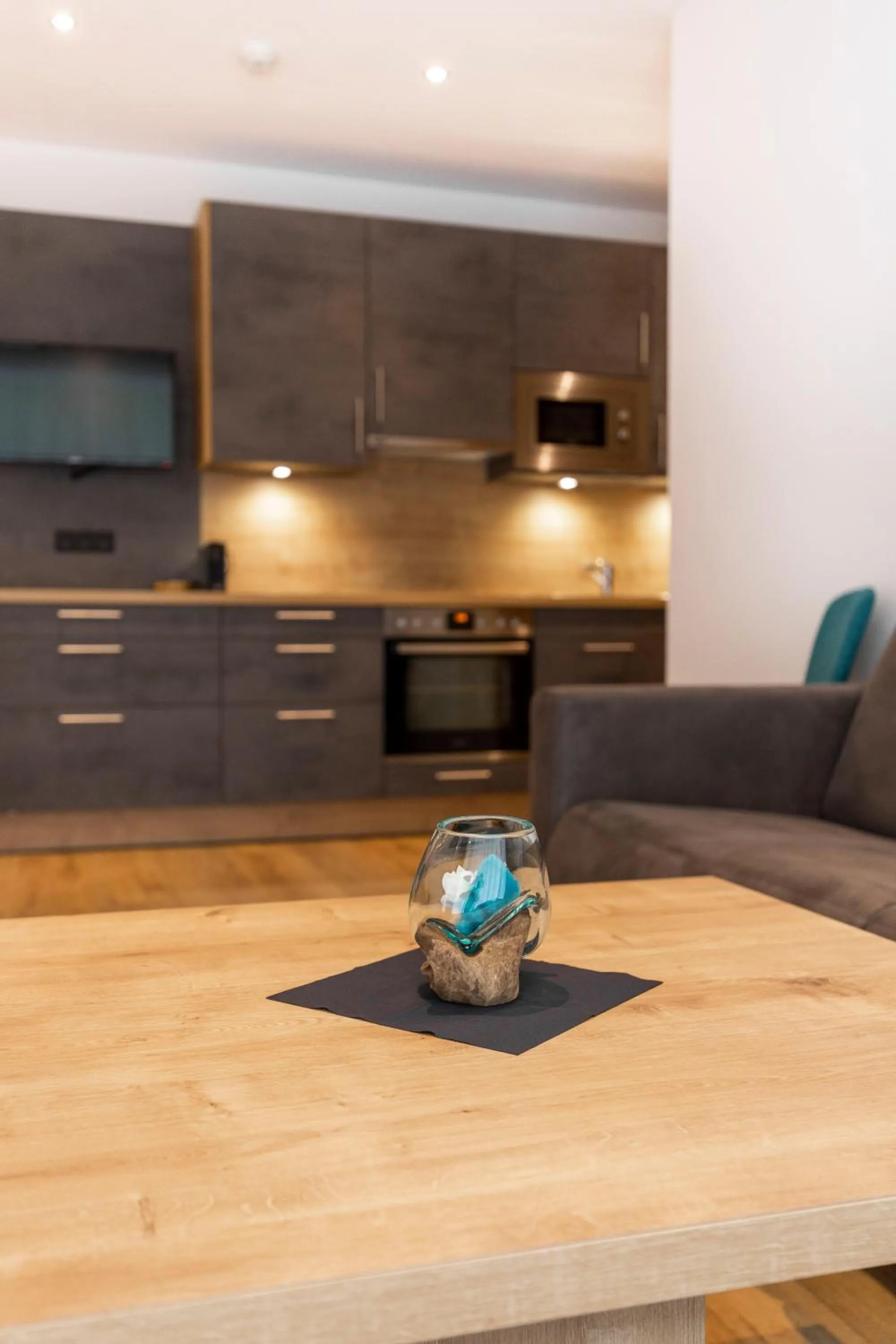 Kitchen or kitchenette in Aparthotel Lerch