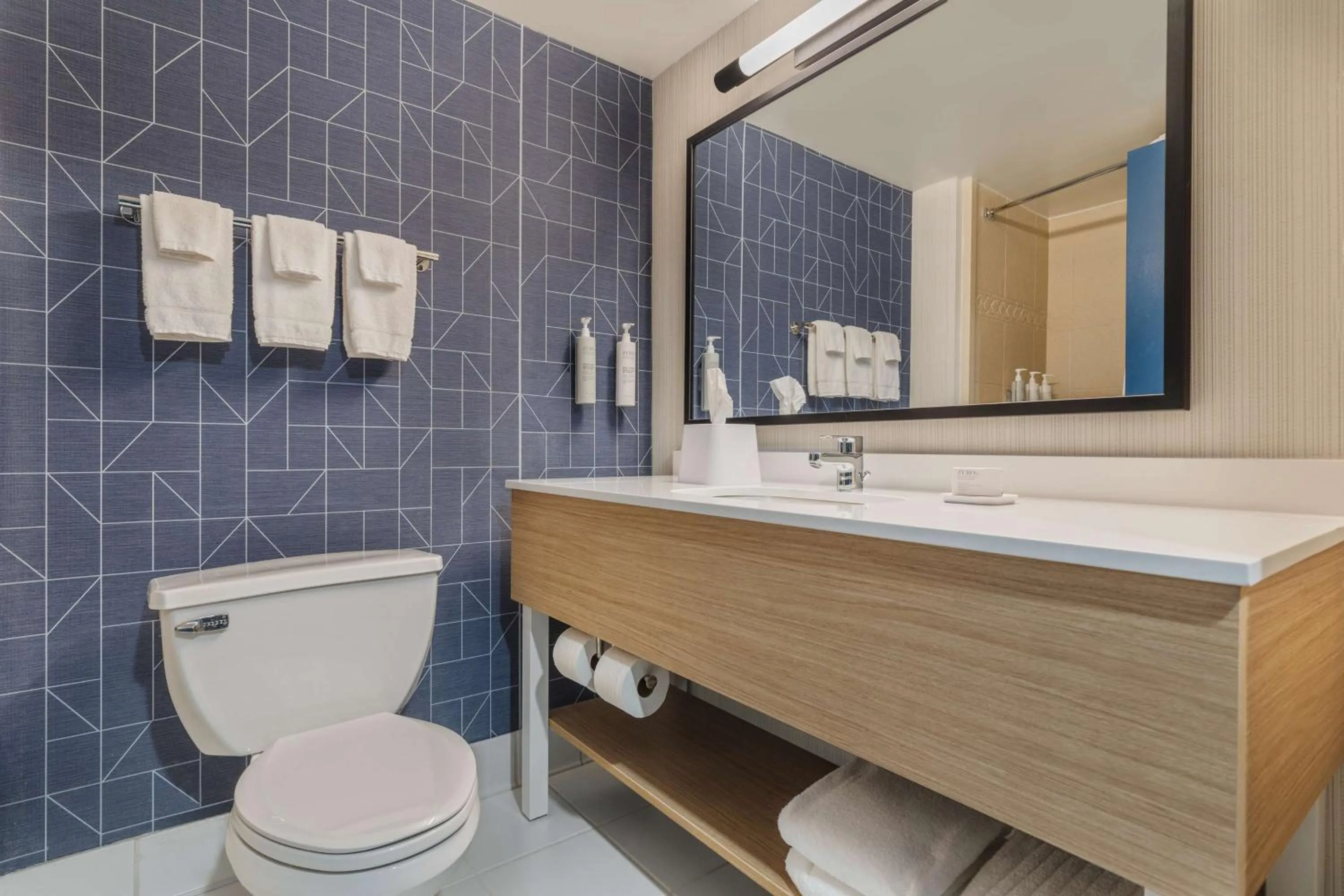 Bathroom in Spark By Hilton Charlotte Tyvola I-77