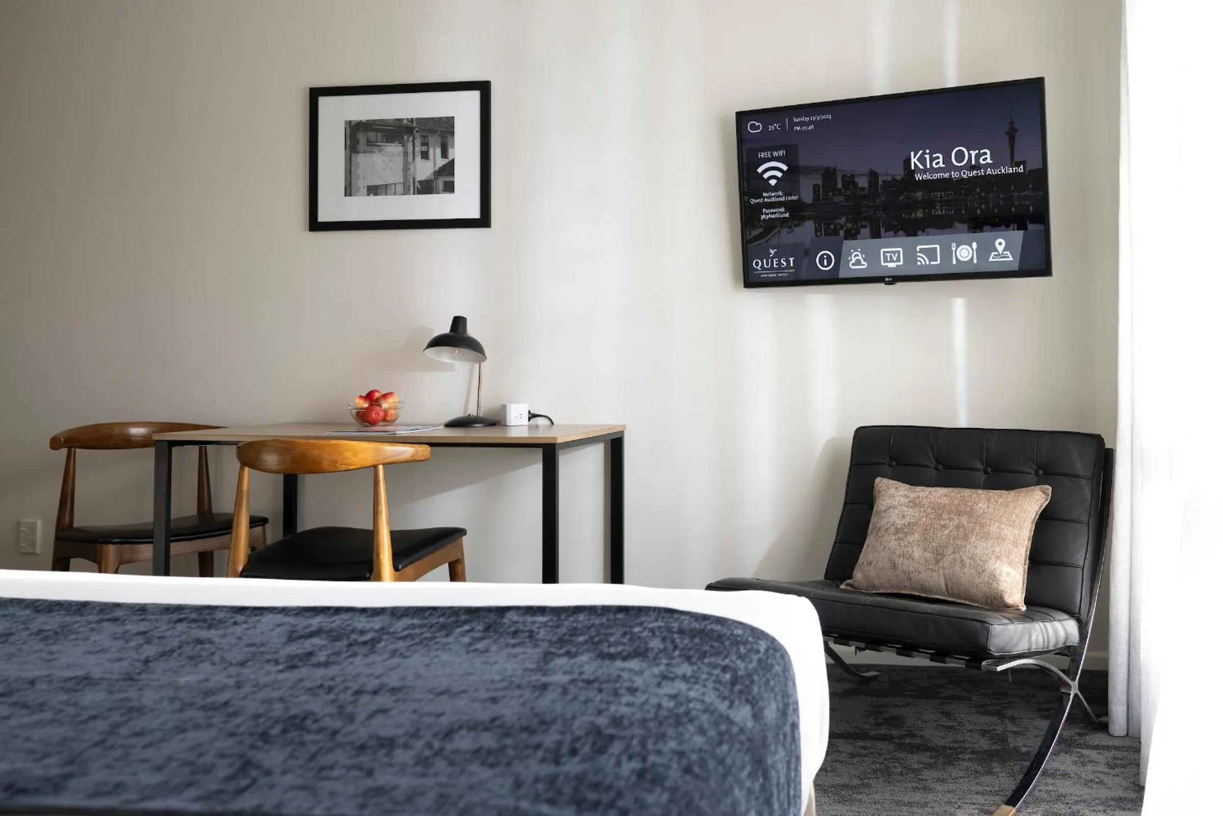 Bed in Quest Auckland Serviced Apartments