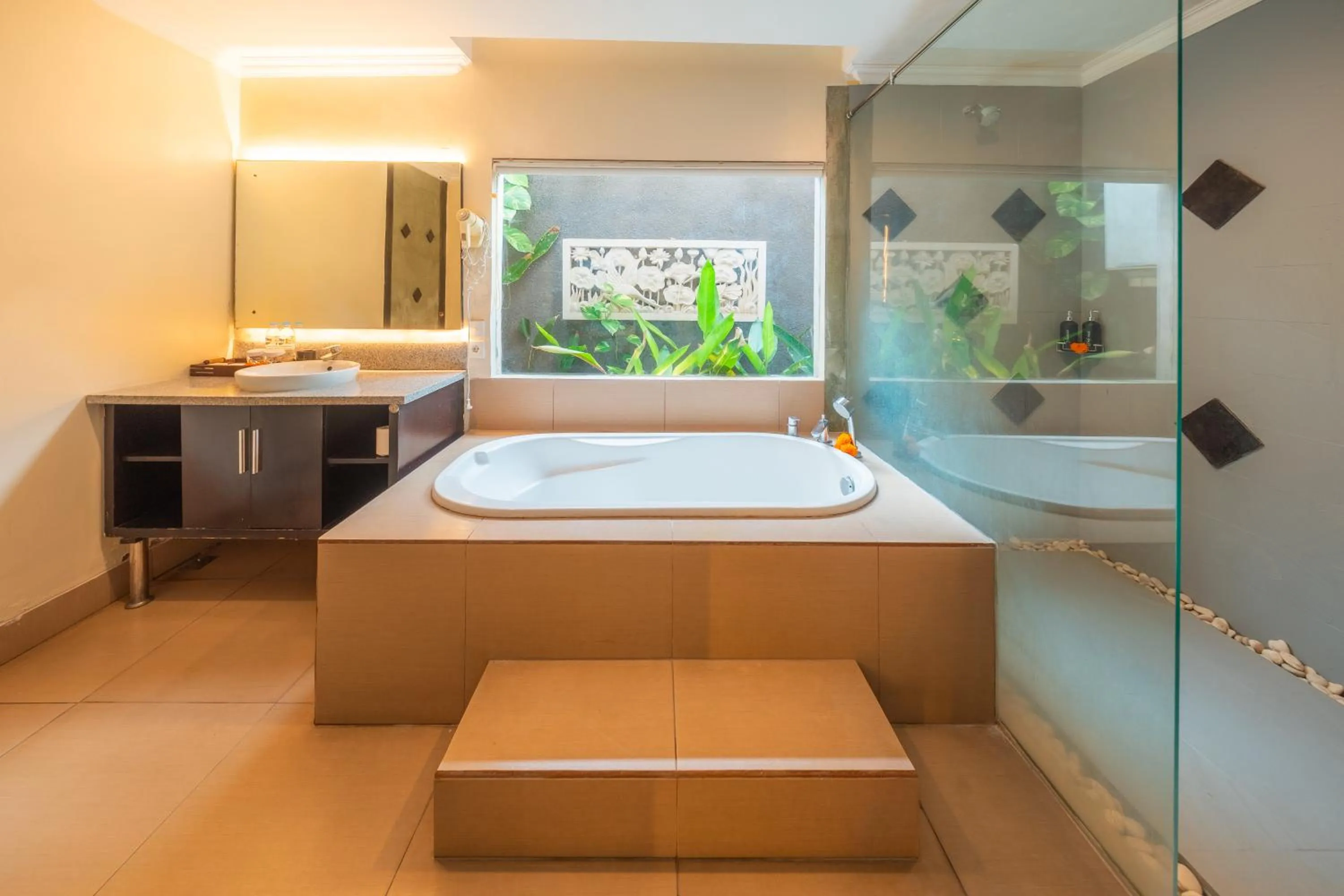 Bathroom, Bed in De' Bharata Bali Villas