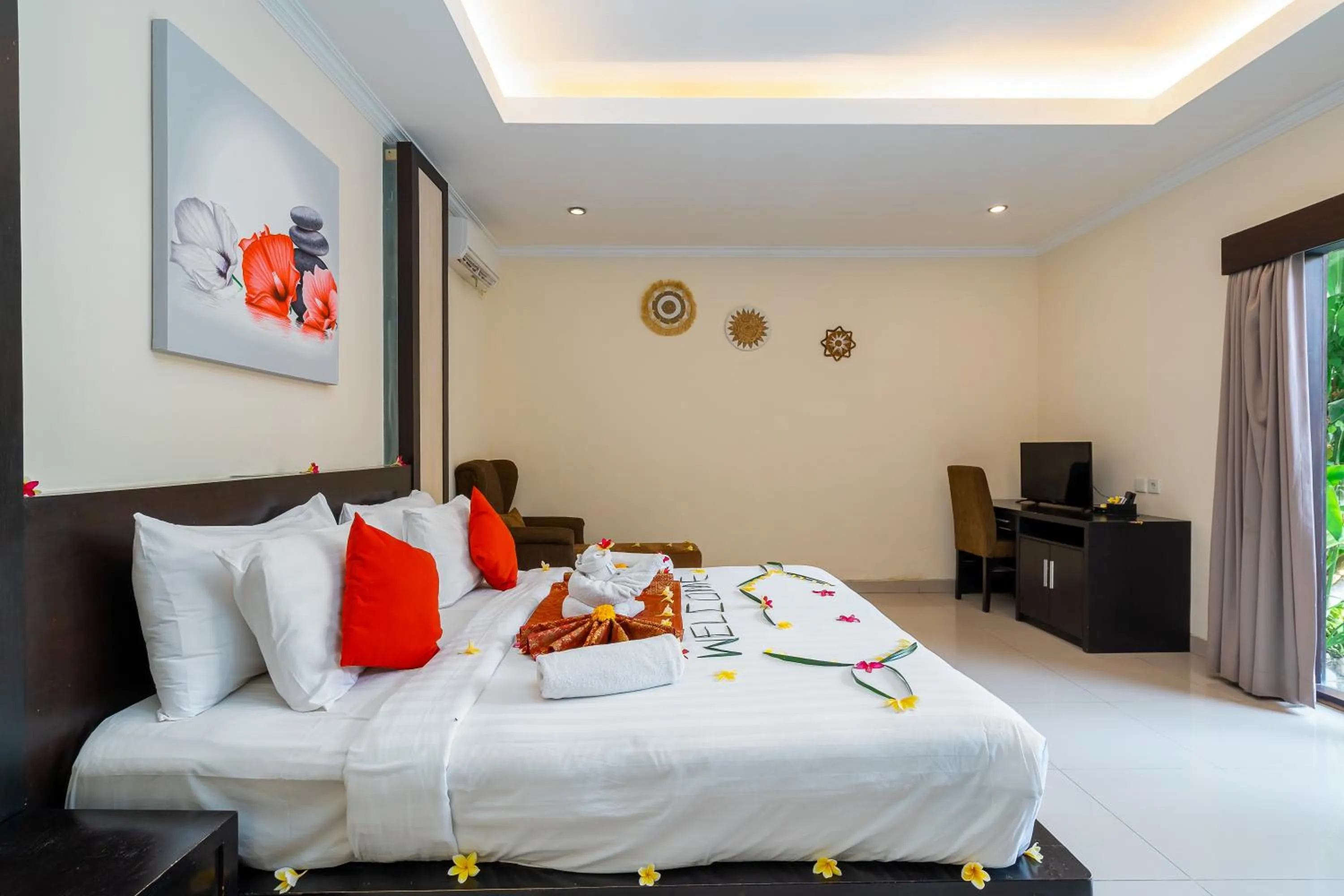 Bed in De' Bharata Bali Villas