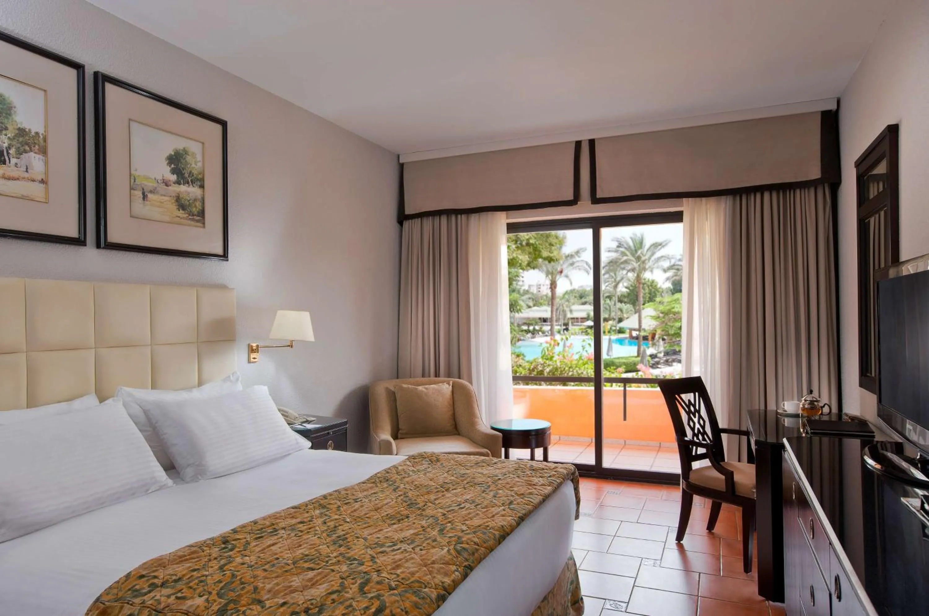 Bed in Hilton Cairo Heliopolis Hotel