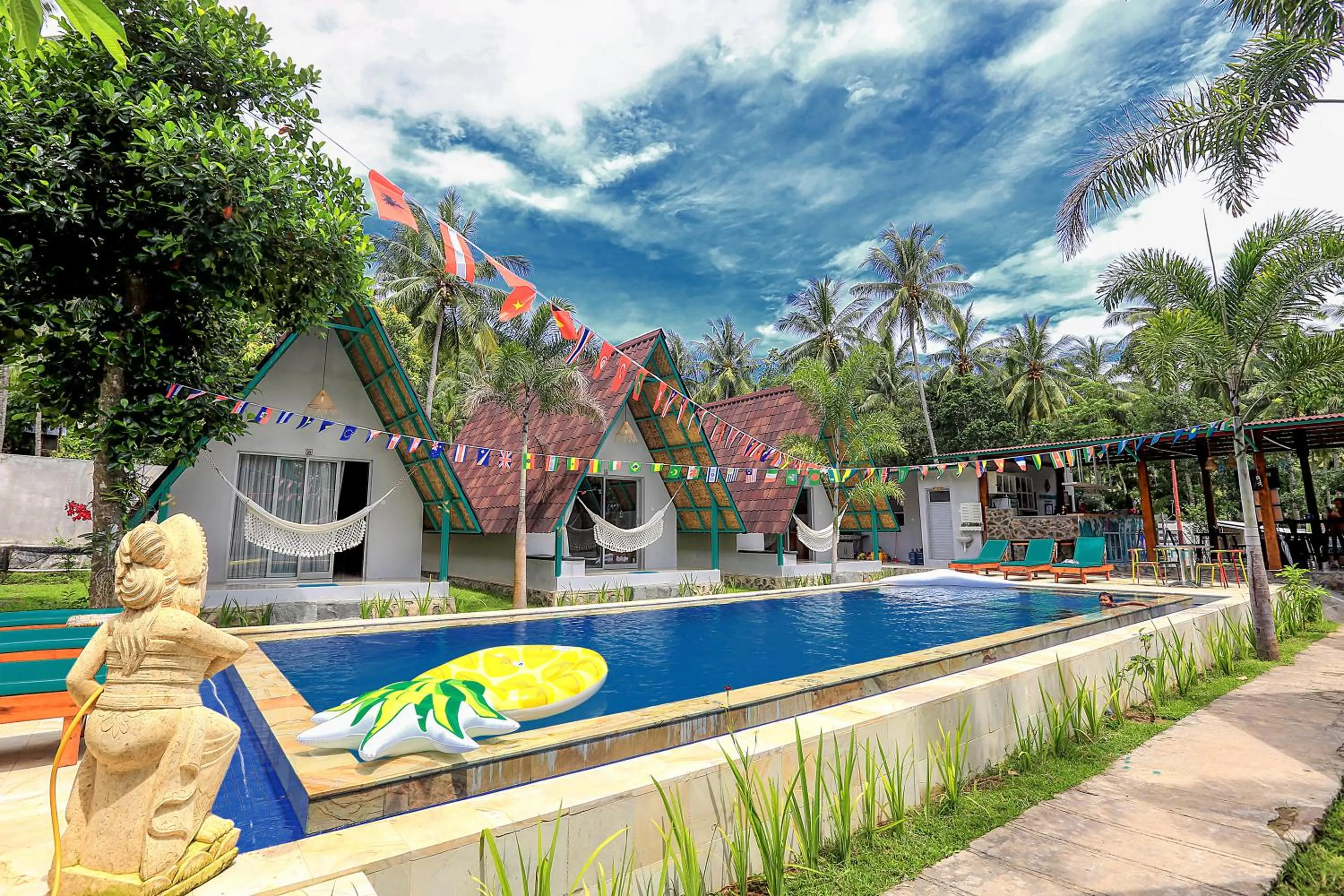 Pool view in Makarma Resort Lombok