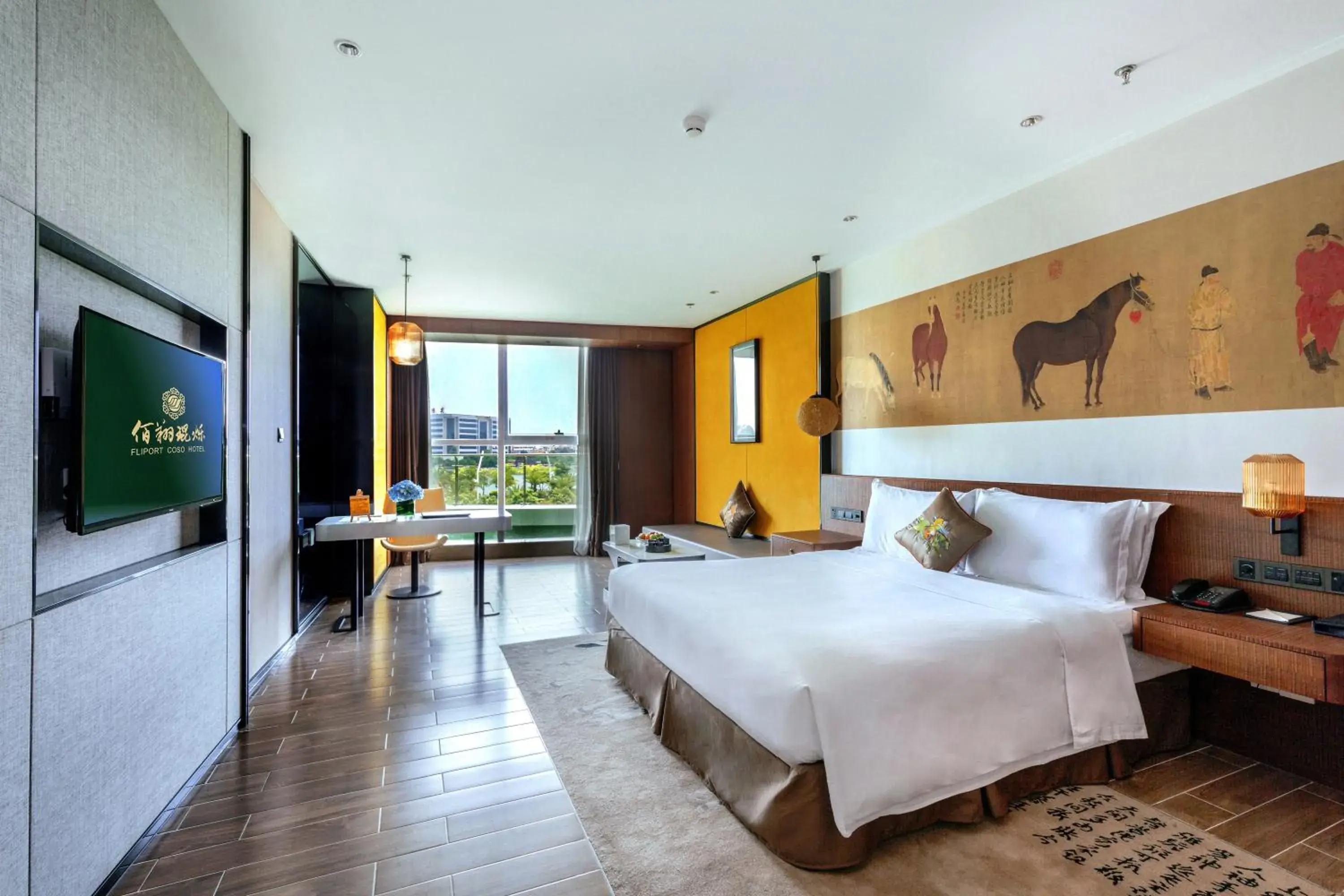 Bedroom, Bed in Hisilk Artwork Center Fliport Coso Hotel Bedroom, Bed in Hisilk Artwork Center Fliport Coso Hotel