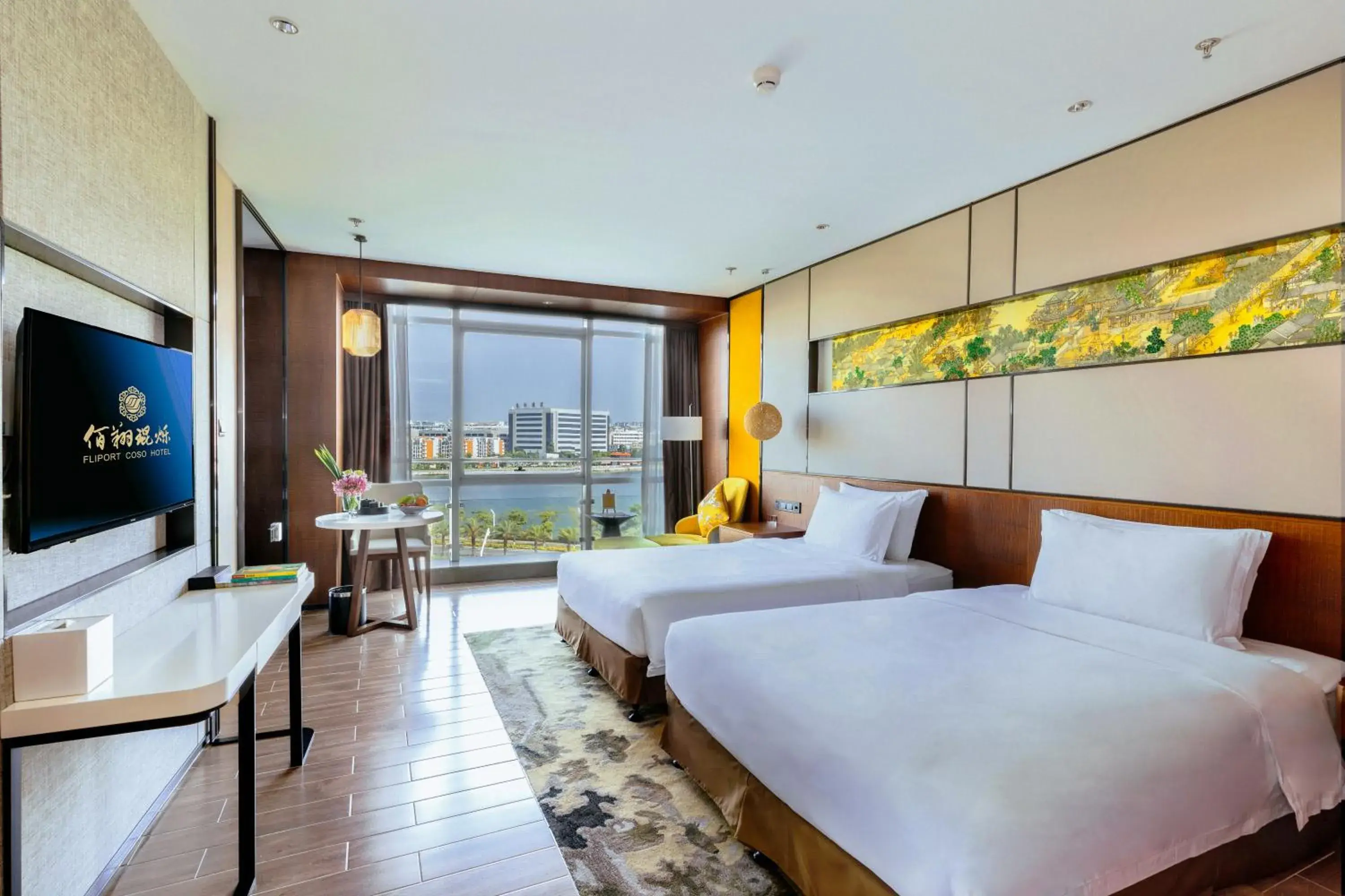 Bedroom, Bed in Hisilk Artwork Center Fliport Coso Hotel Bedroom, Bed in Hisilk Artwork Center Fliport Coso Hotel