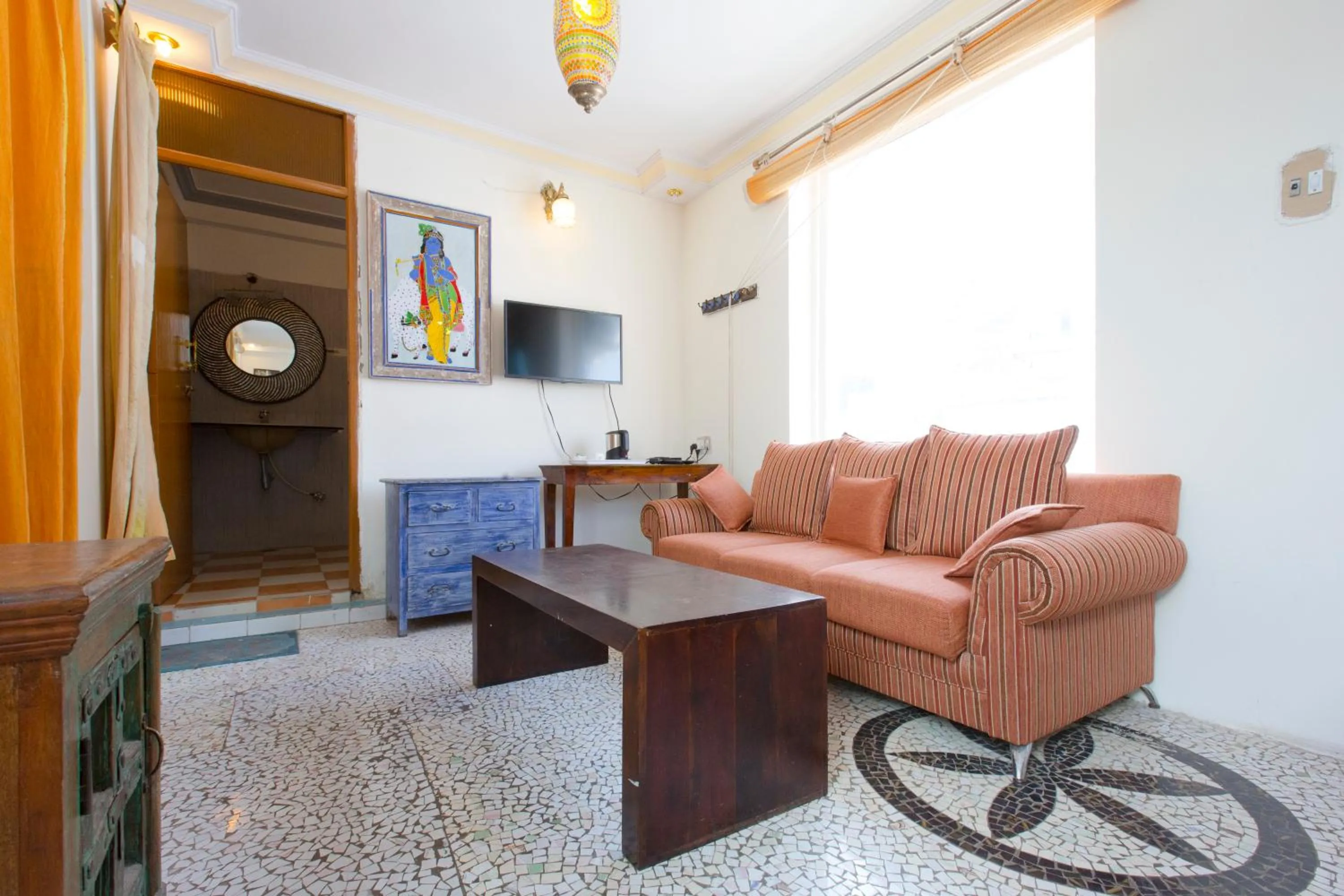 Seating area in Yogis Guest House