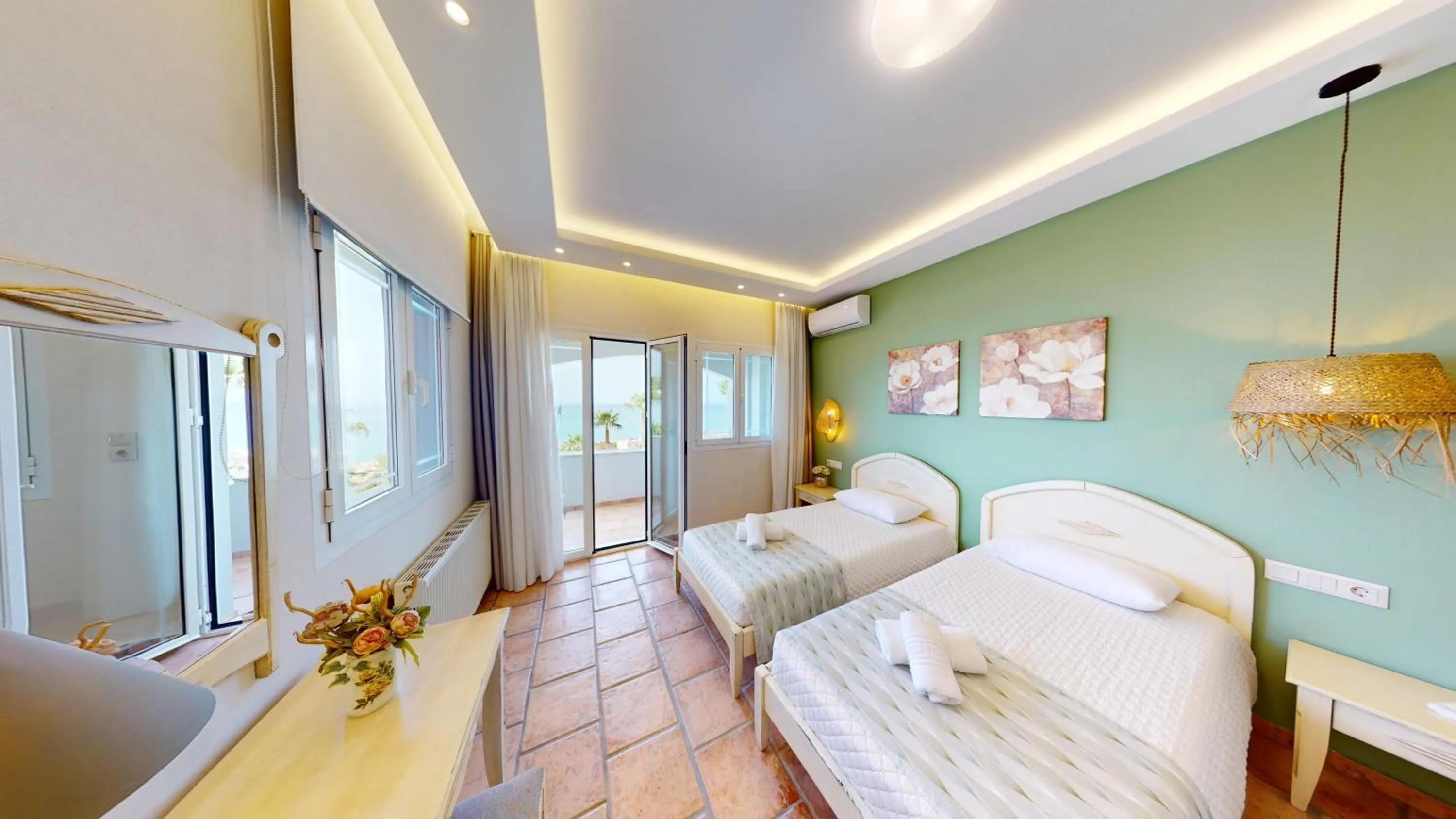 Bed in Aneria Suites