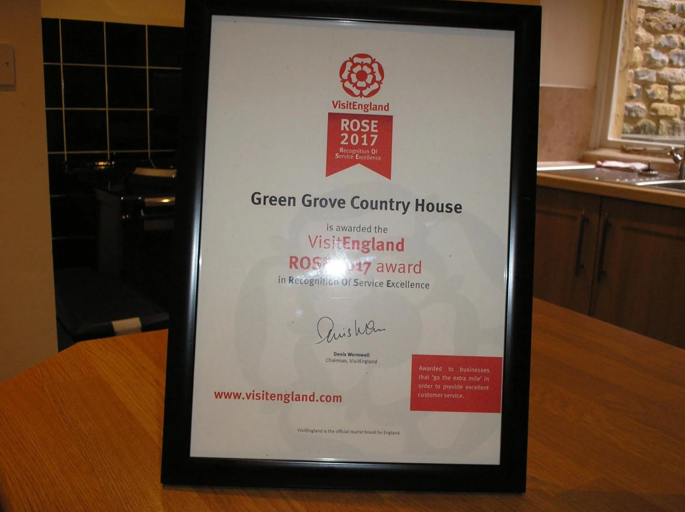 Certificate/Award in Green Grove Country House