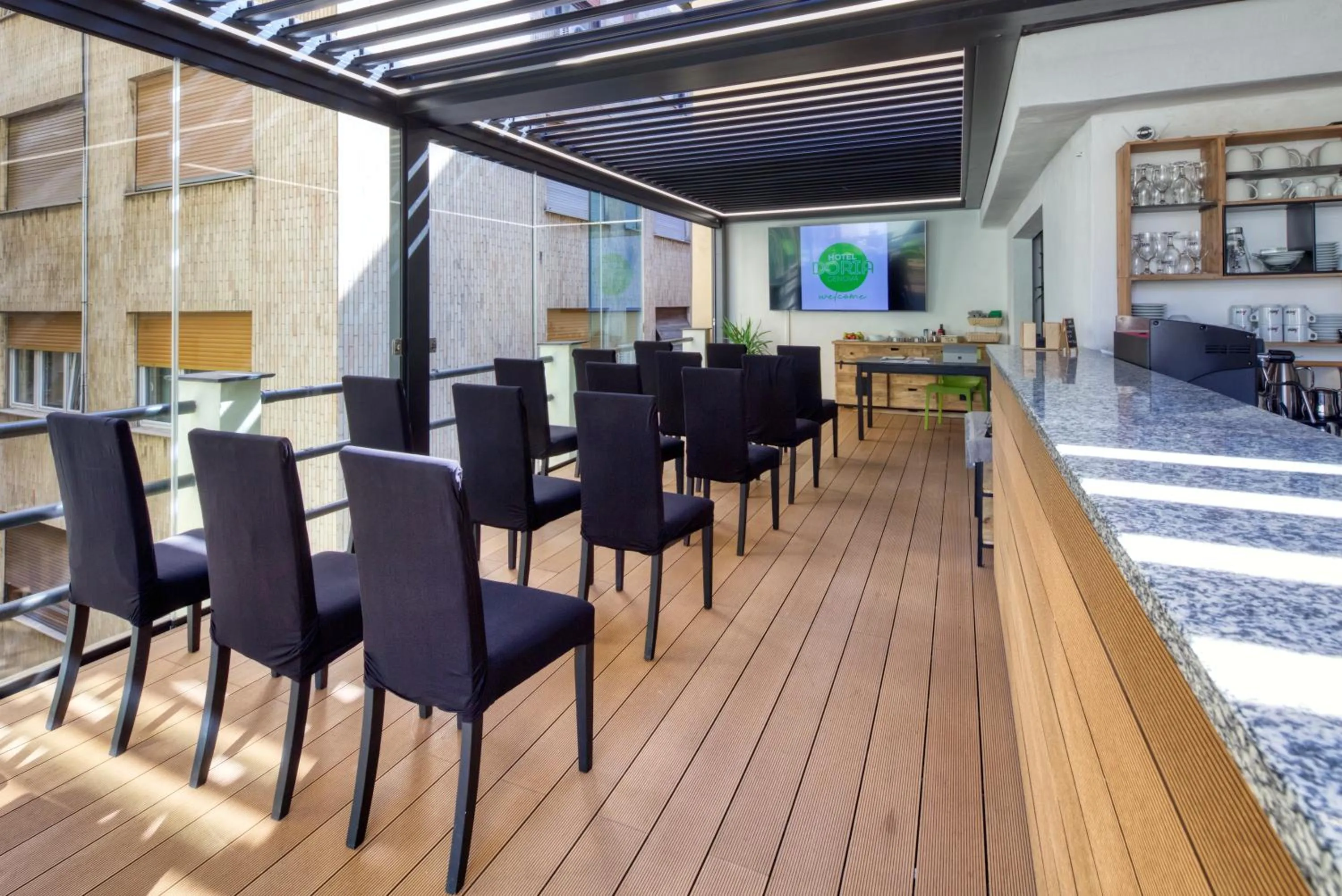 Seating area in Hotel Doria