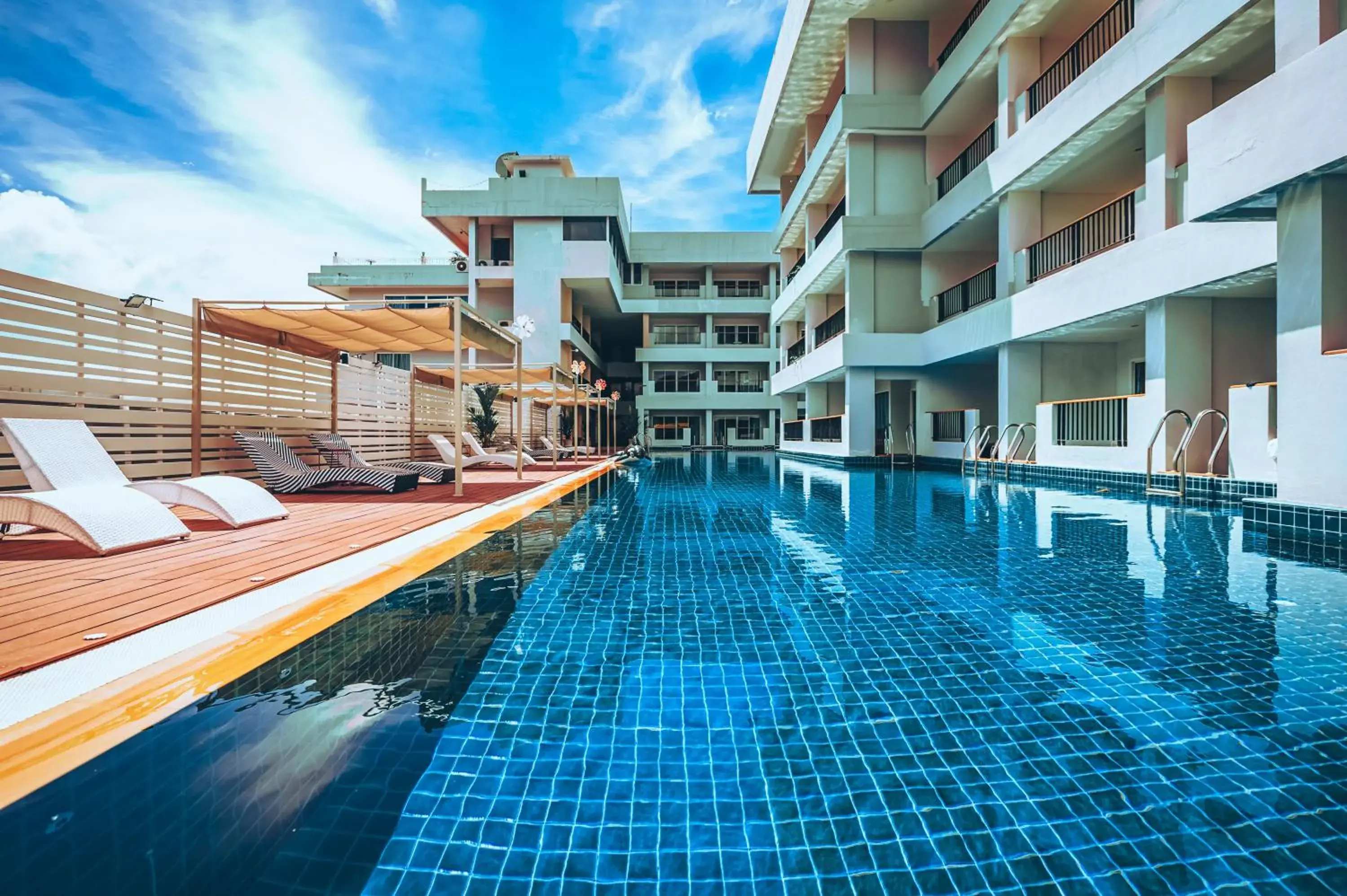 Pool view in Casa Del M Patong Phuket - Newly Renovated Pool view in Casa Del M Patong Phuket - Newly Renovated