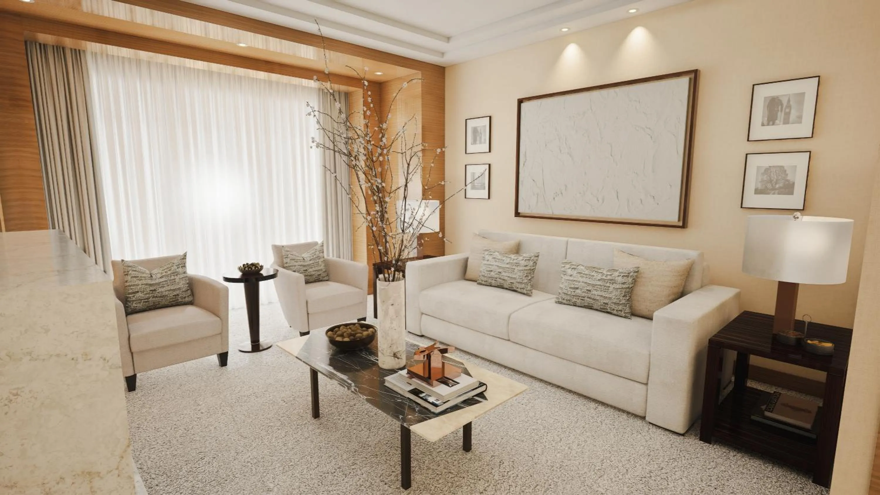 Living room in Four Seasons Hotel London at Park Lane