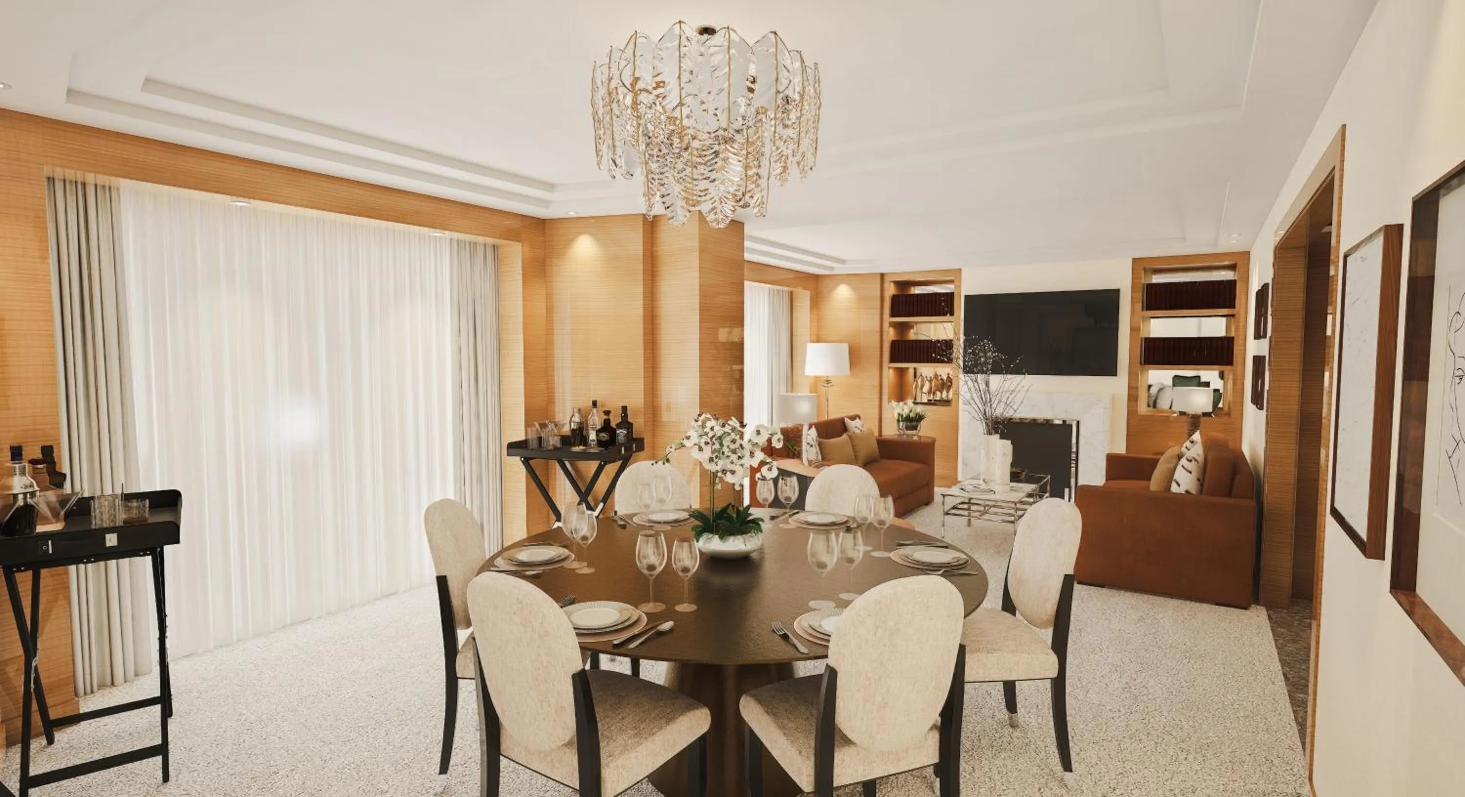 Dining area in Four Seasons Hotel London at Park Lane