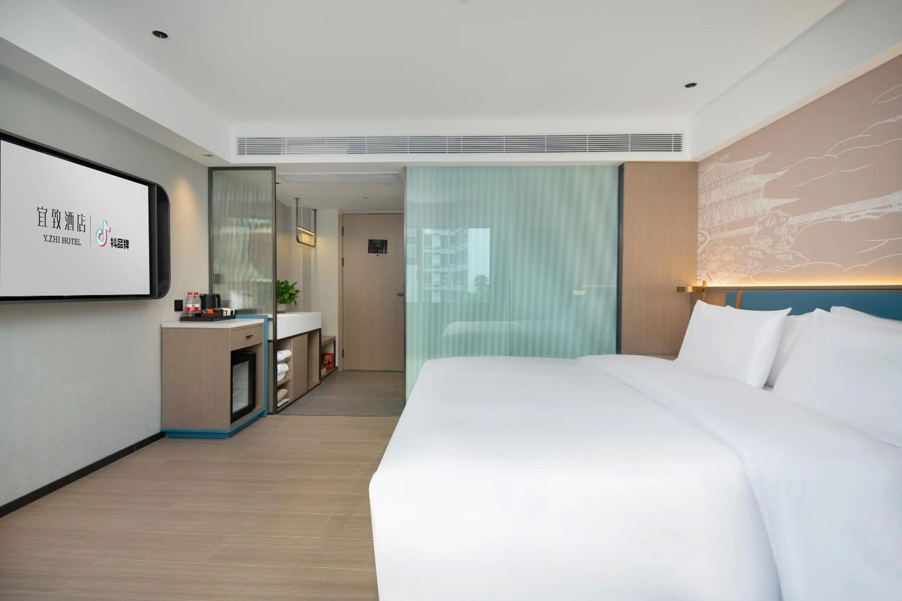 Photo of the whole room, Bed in Yizhi Hotel Changgang Metro Station - Free Shuttle Bus during Canton Fair