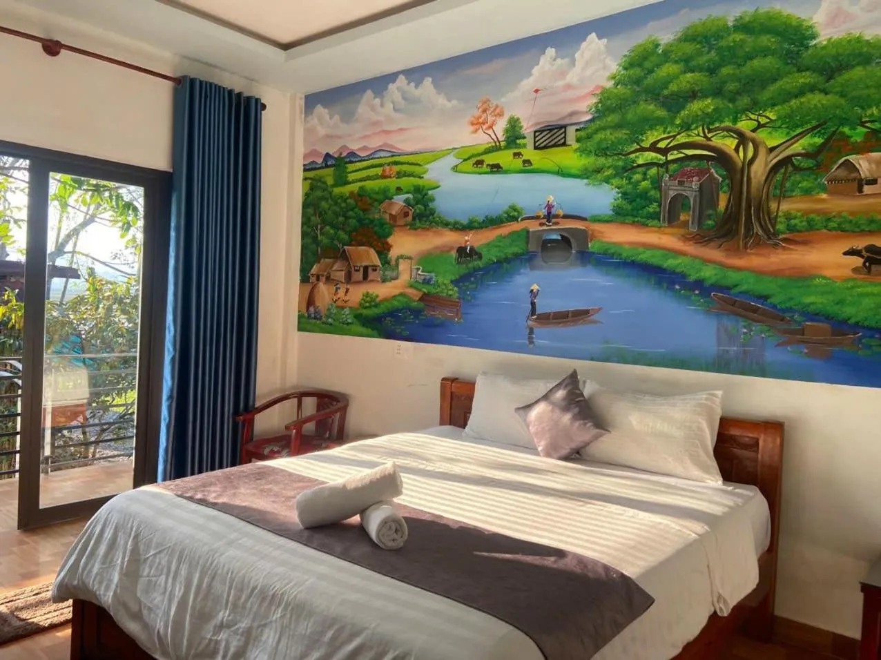 Bed in Palafita Bungalow